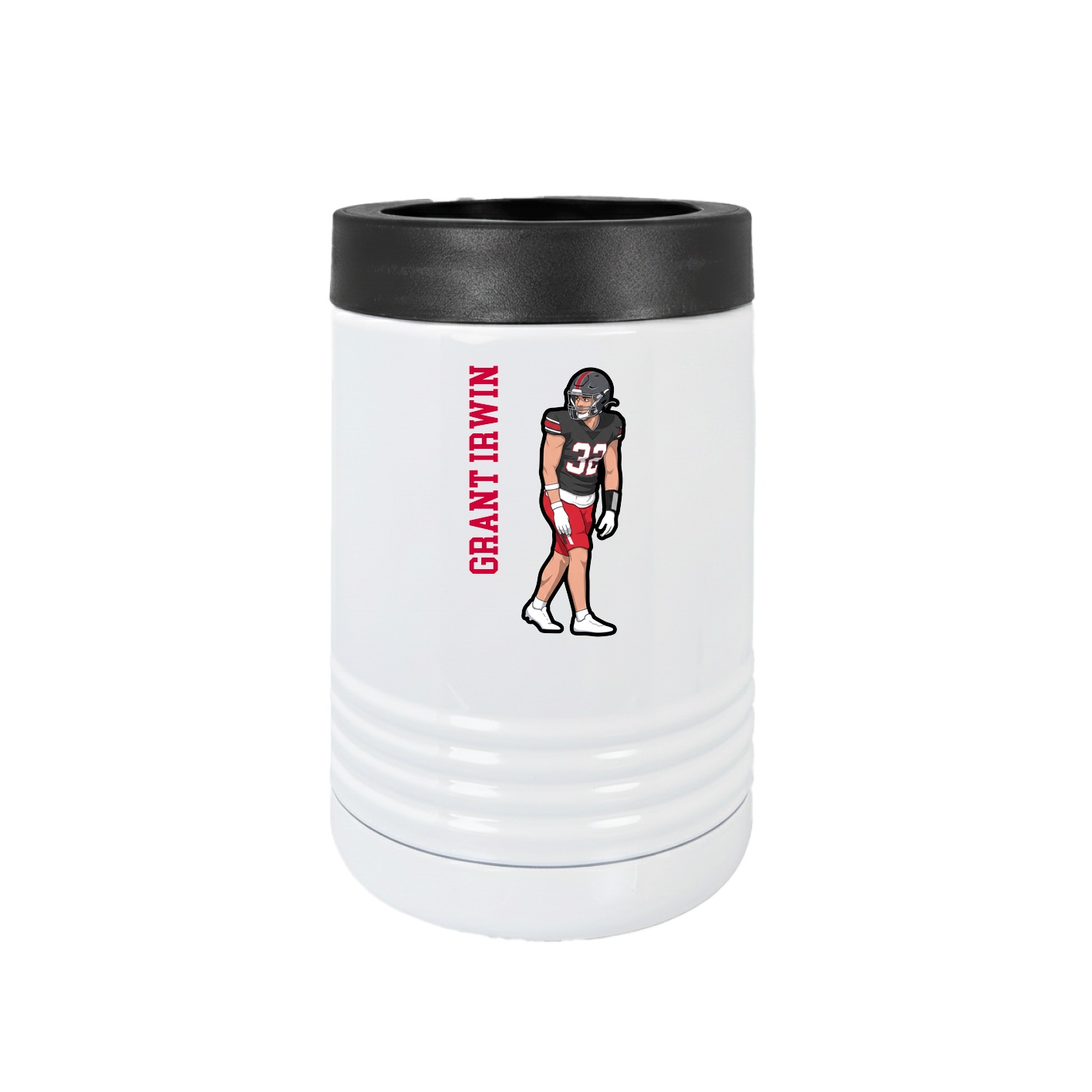 Beverage Holder — Name Vertical in White