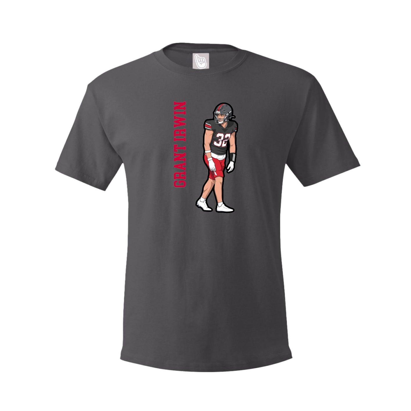 Tee — Name Vertical in Grey