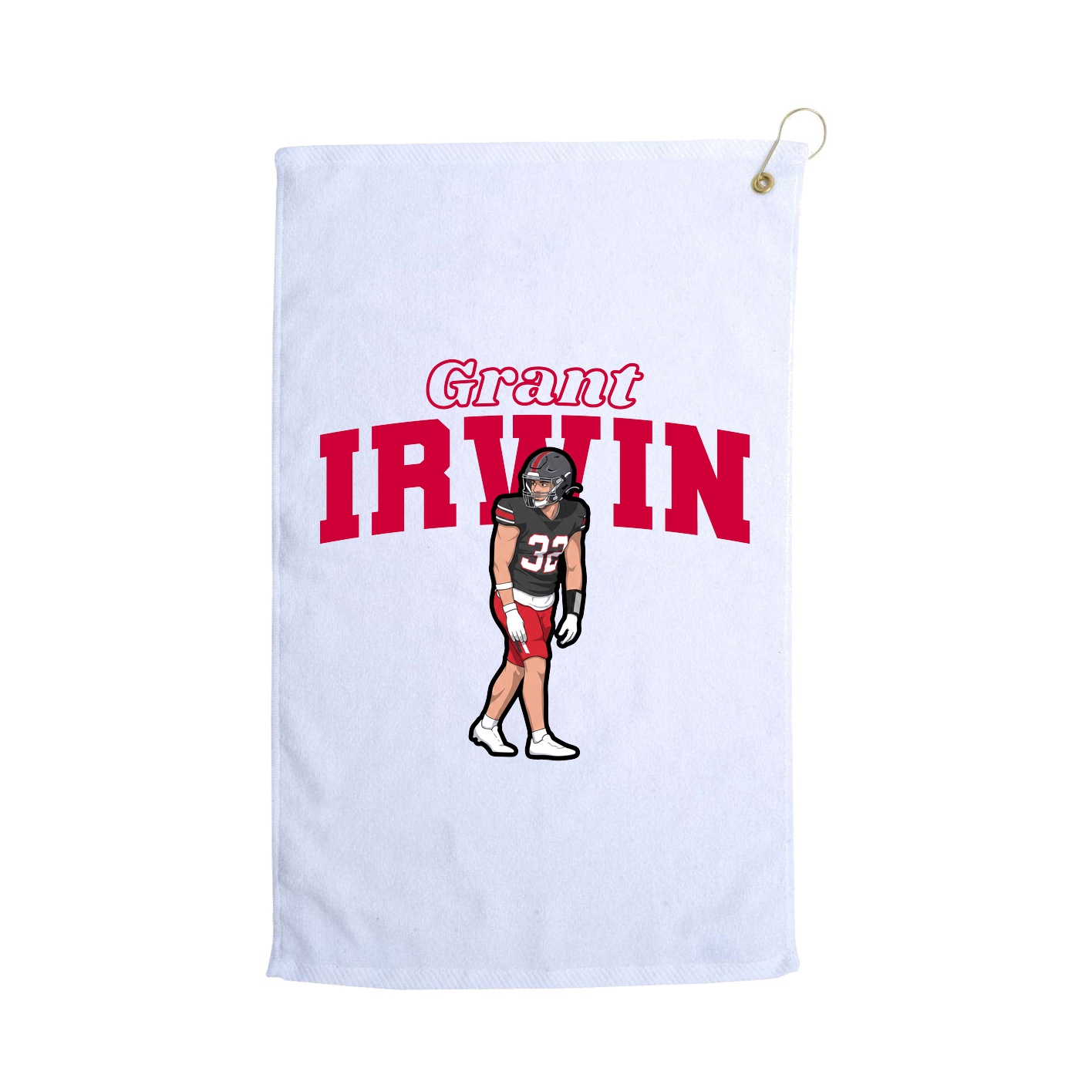 Golf Towel — Name Arch in White