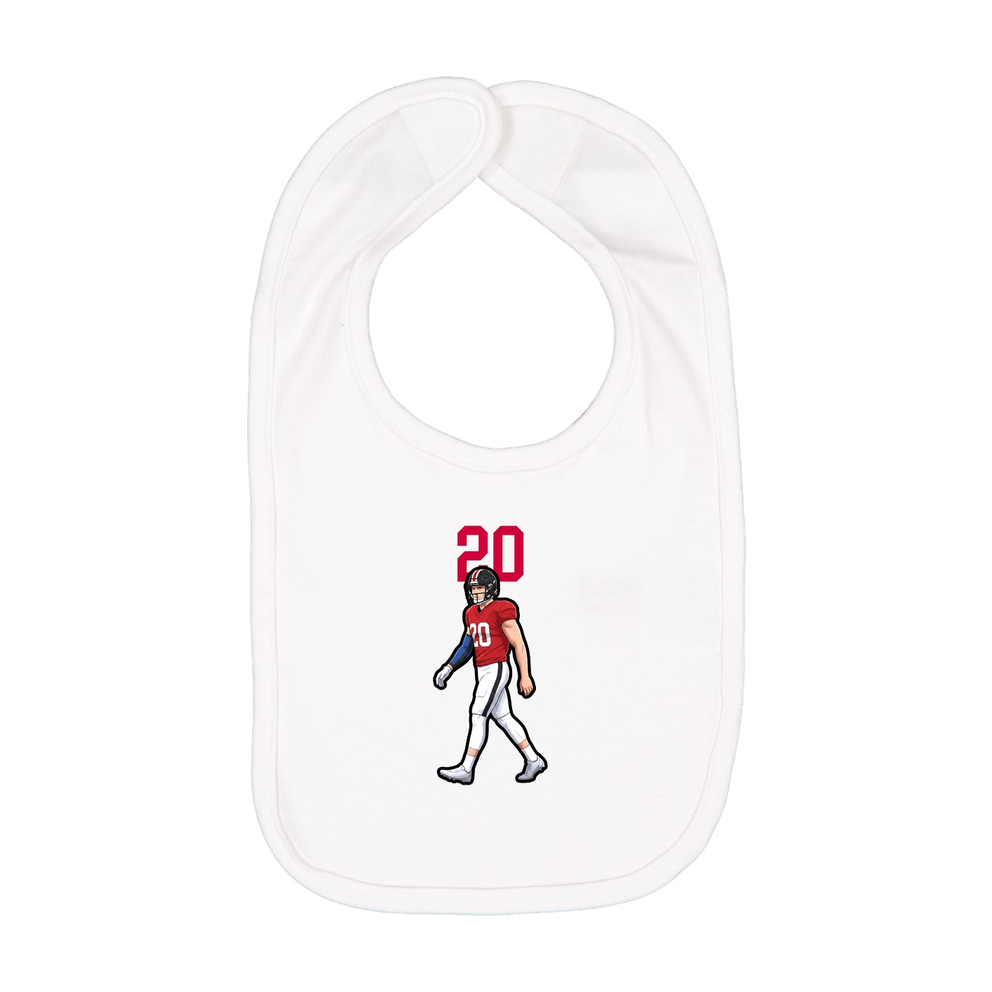 Infant Bib — Number Top in White
