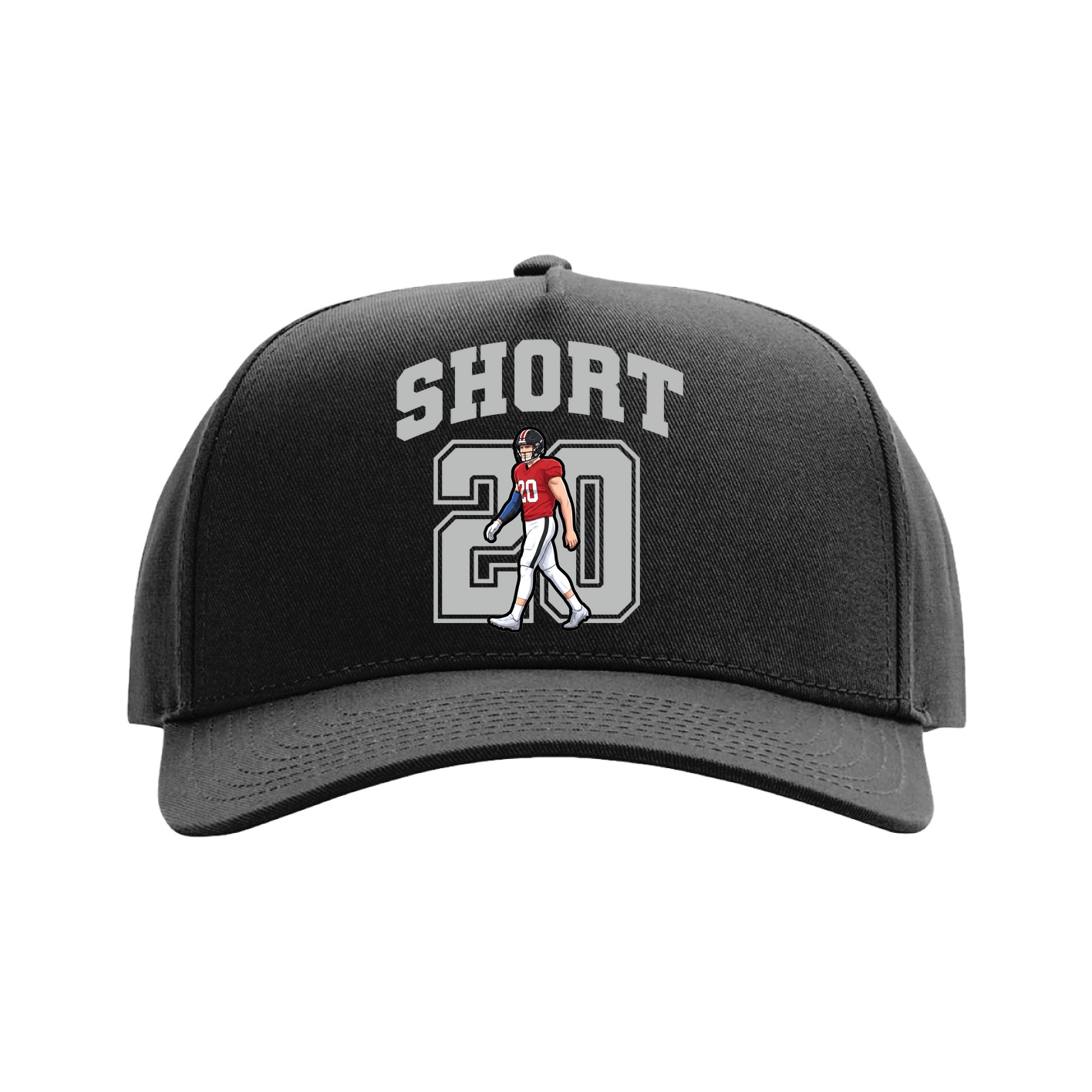 Full Fabric Five-Panel Champ Cap — Number in Black