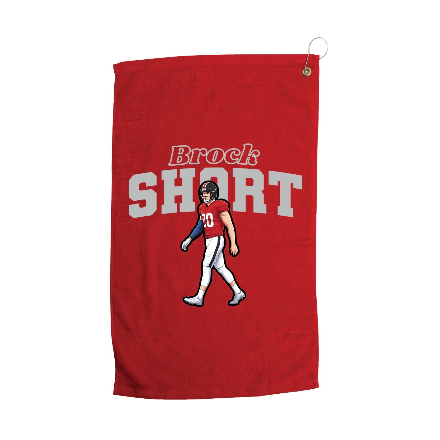 Golf Towel — Name Arch in Red