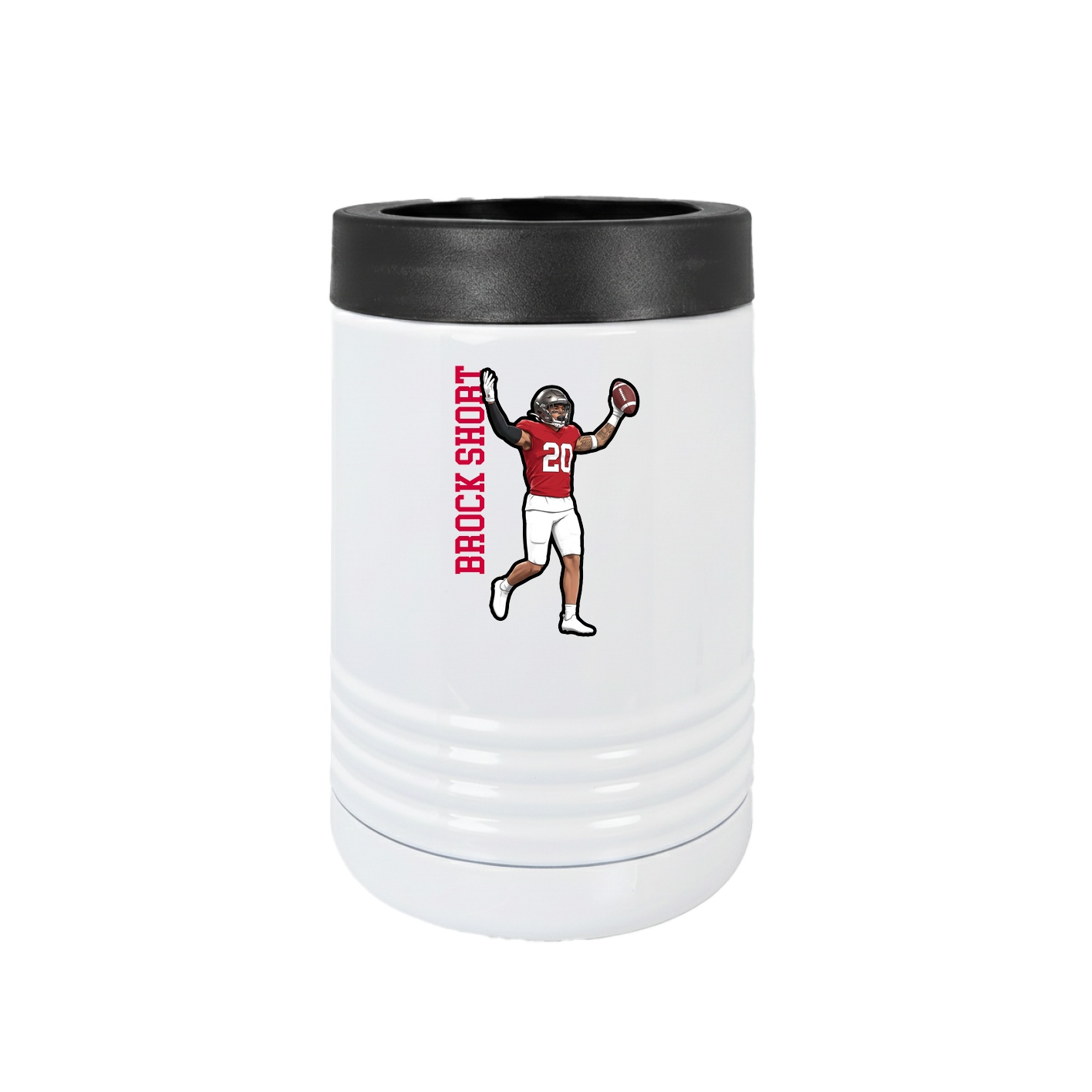 Beverage Holder — Name Vertical in White