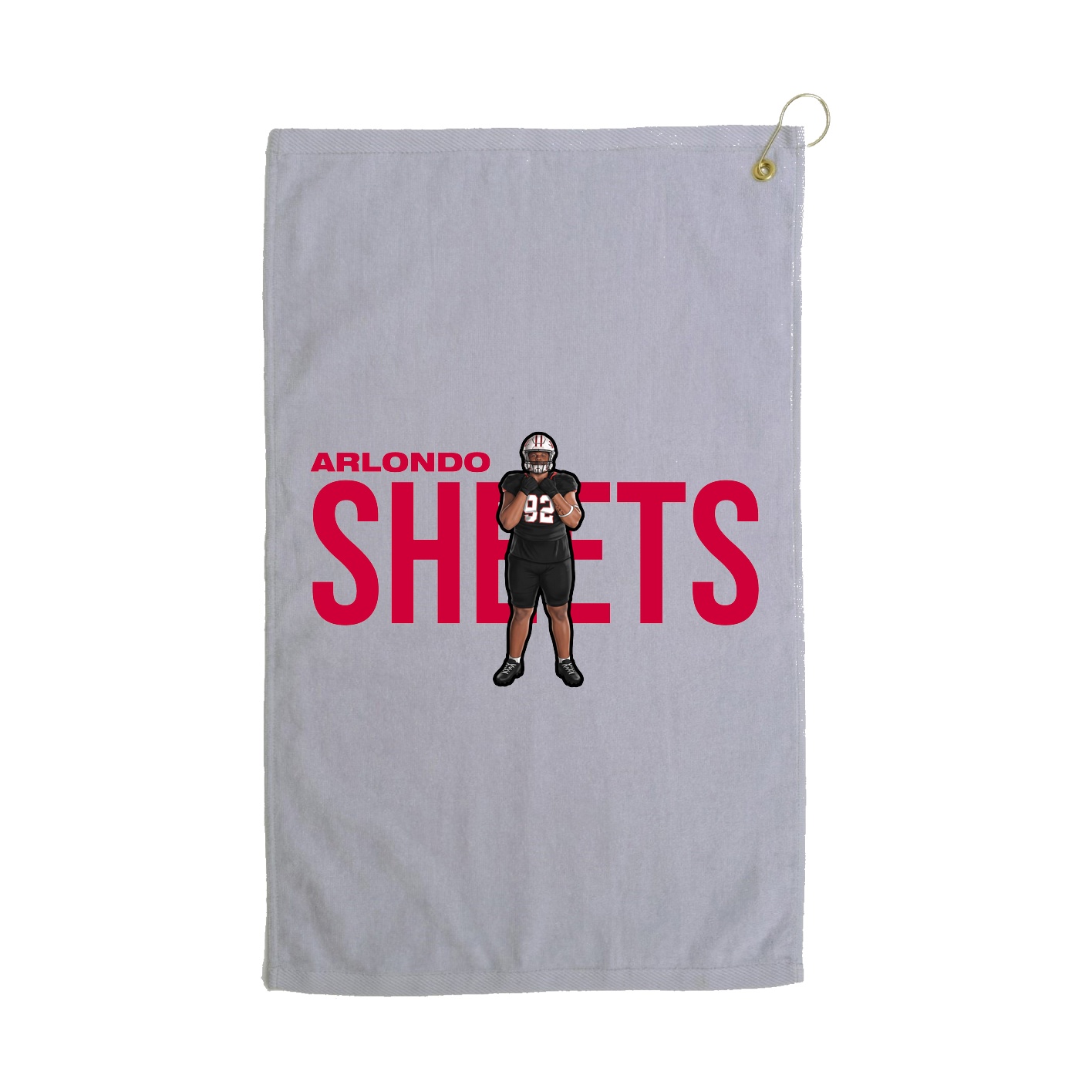 Golf Towel — Player Name in Grey