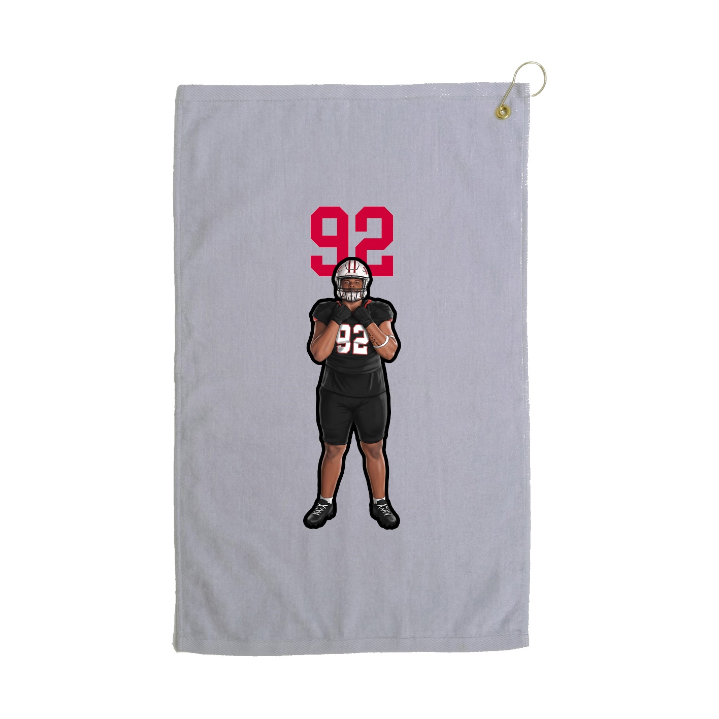 Golf Towel — Number Top in Grey