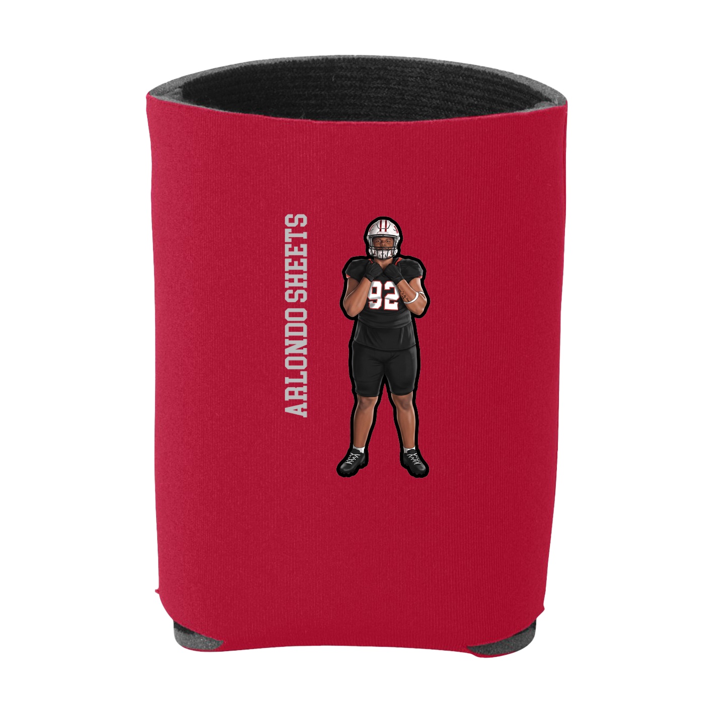Can Holder — Name Vertical in Red