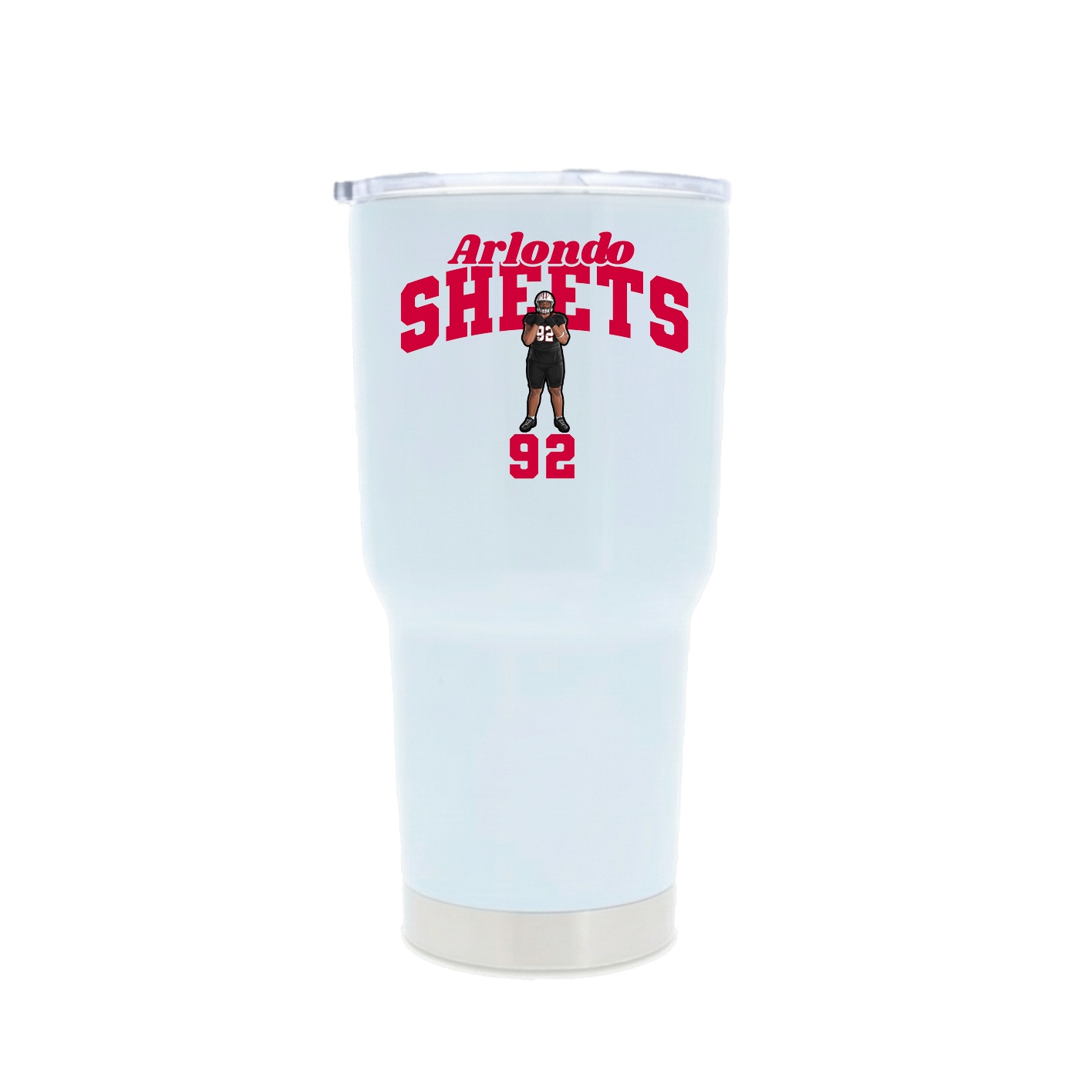 30oz Stainless Steel Tumbler — Signature Arch in White