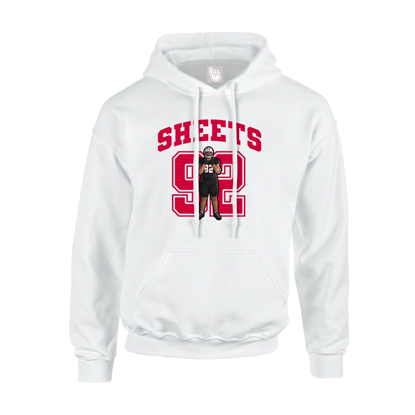 Hoodie — Number in White