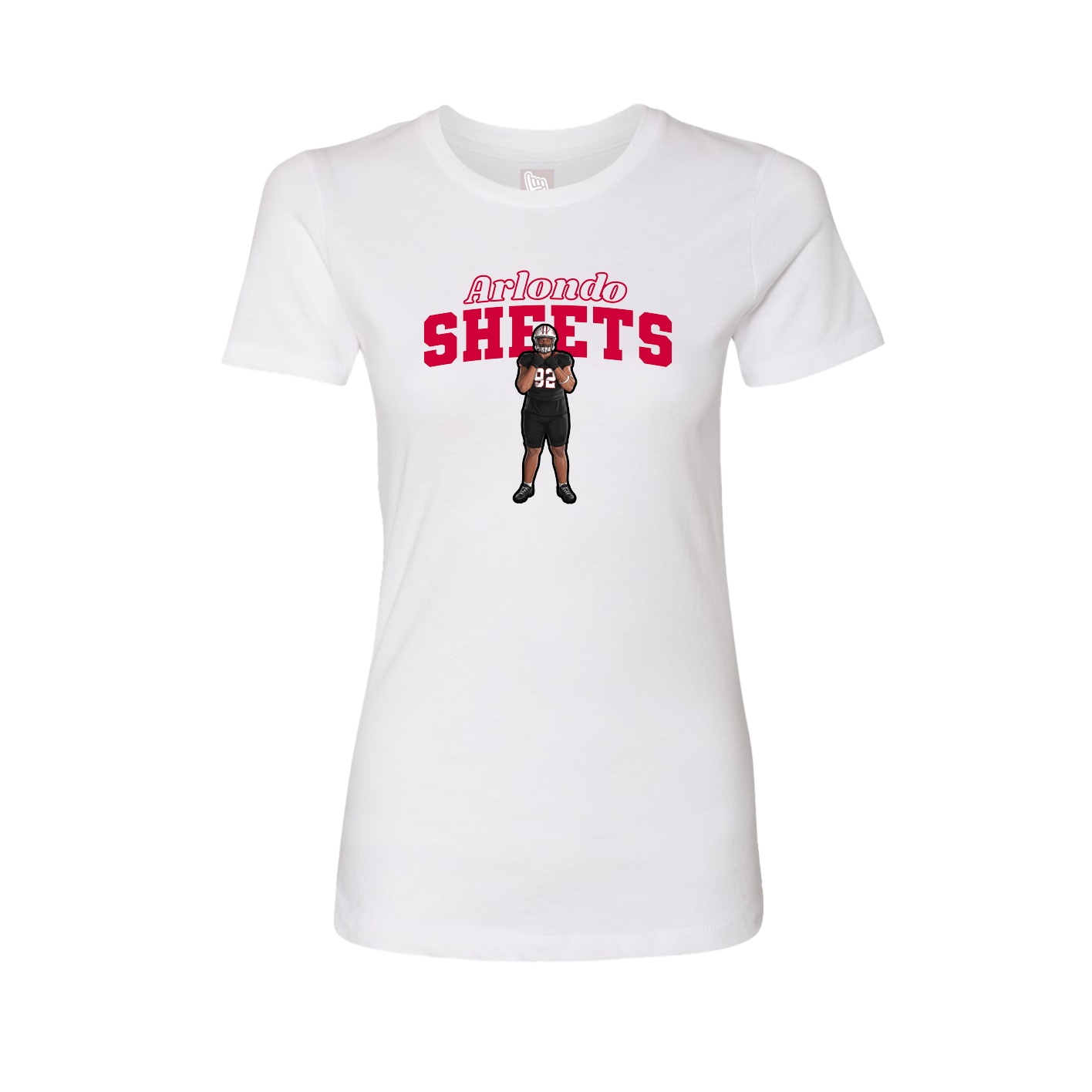 Fitted Women's Tee — Name Arch in White