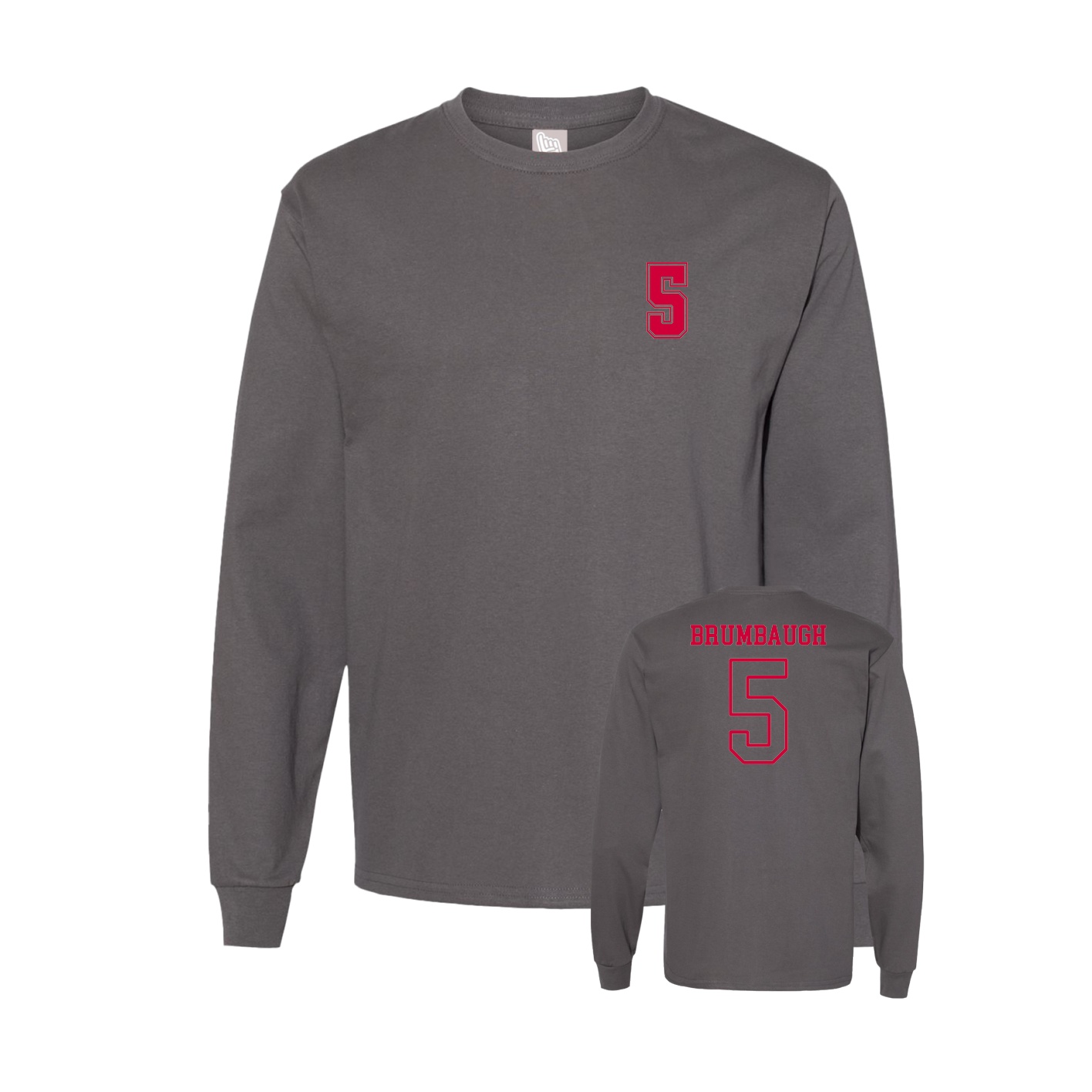 Long Sleeve Tee — Chest Back in Grey