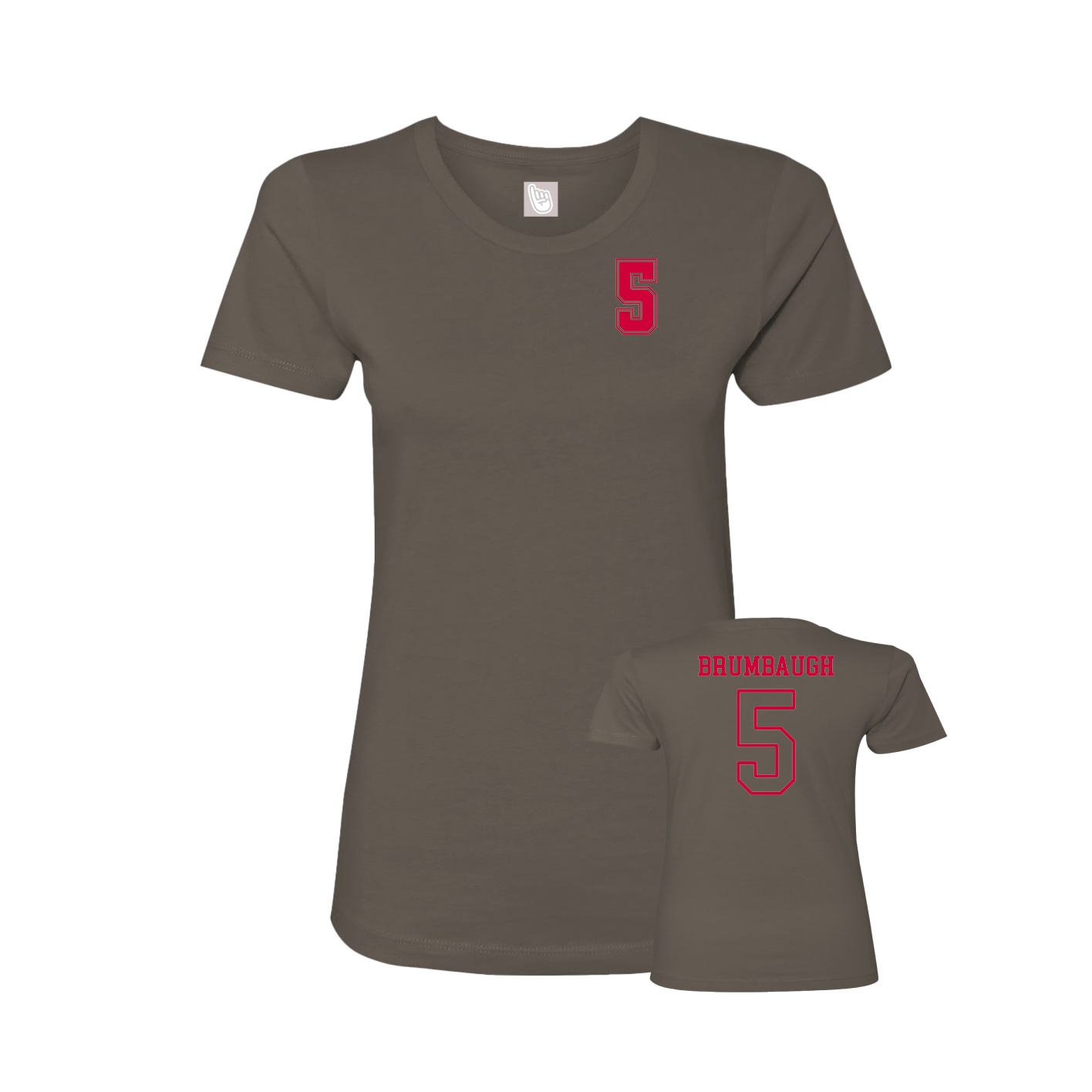 Womens Tee — Chest Back in Grey