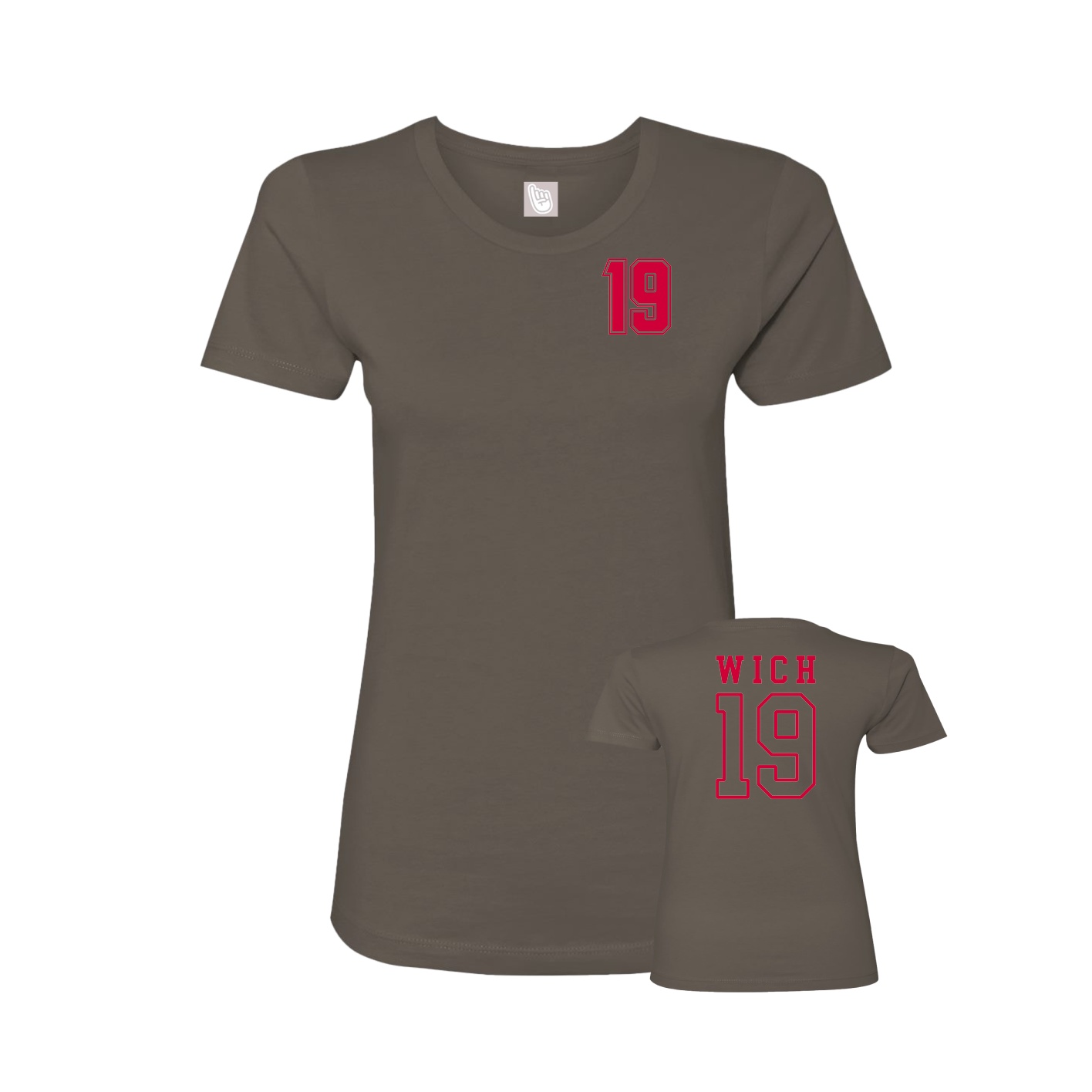 Womens Tee — Chest Back in Grey