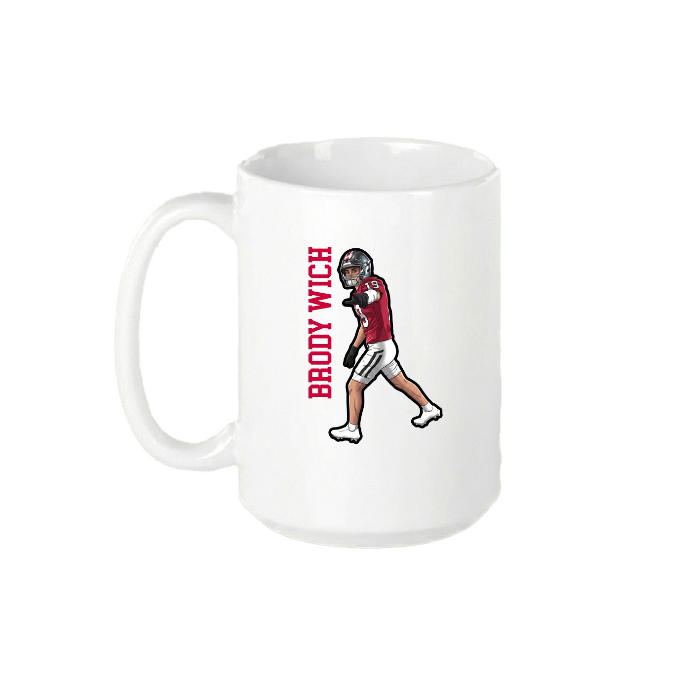 15oz Coffee Mug — Name Vertical in White