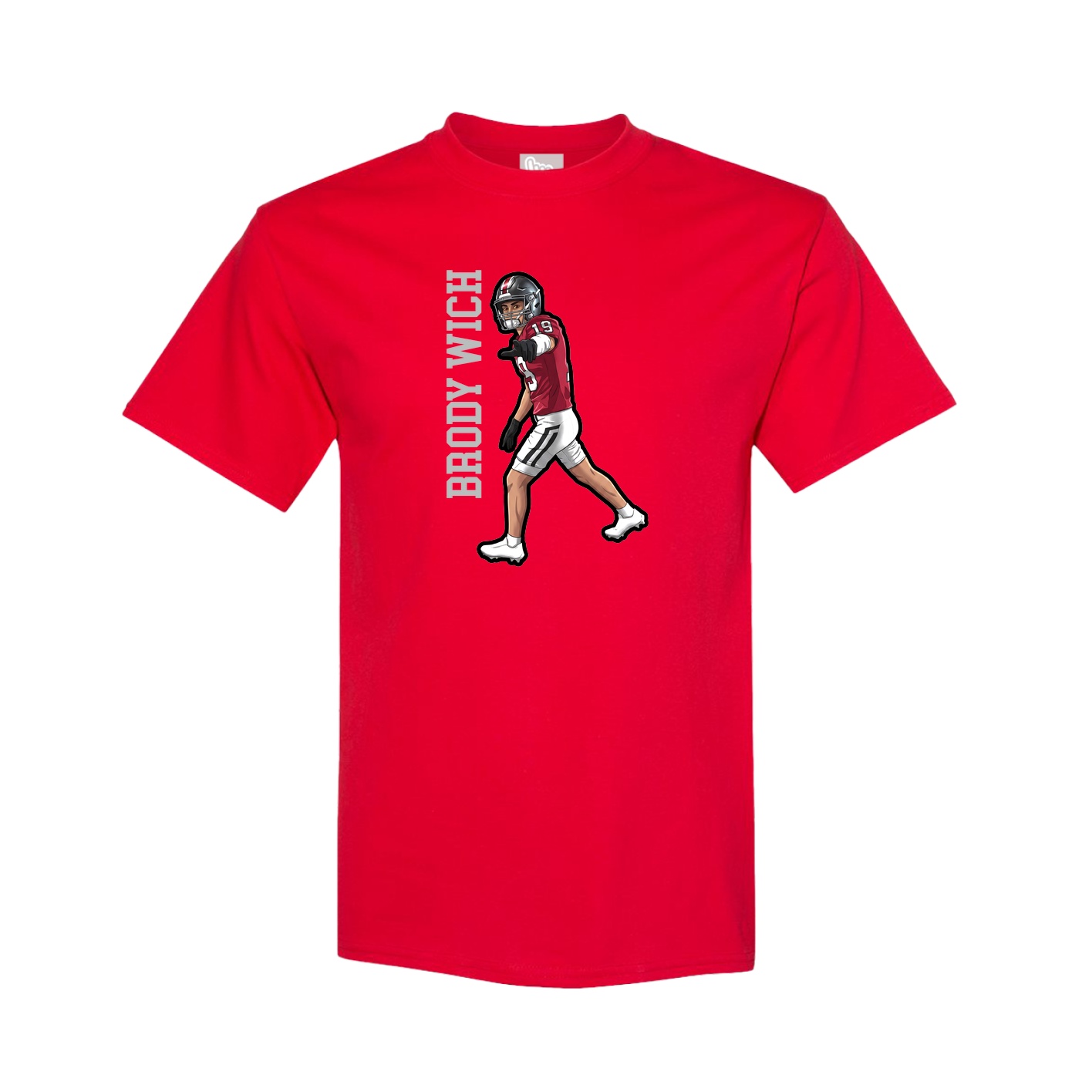 Youth Tee — Name Vertical in Red