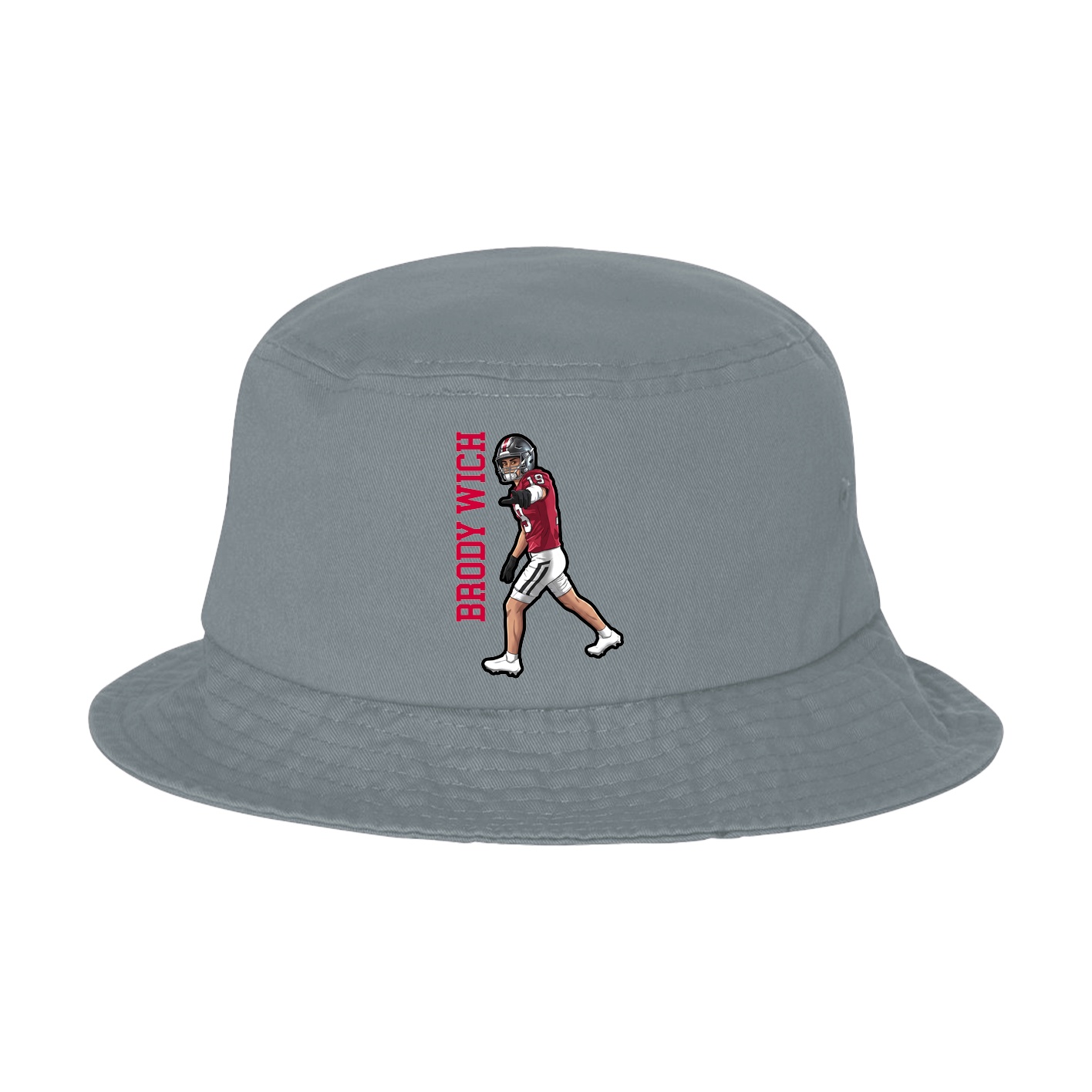Bucket Cap — Name Vertical in Grey