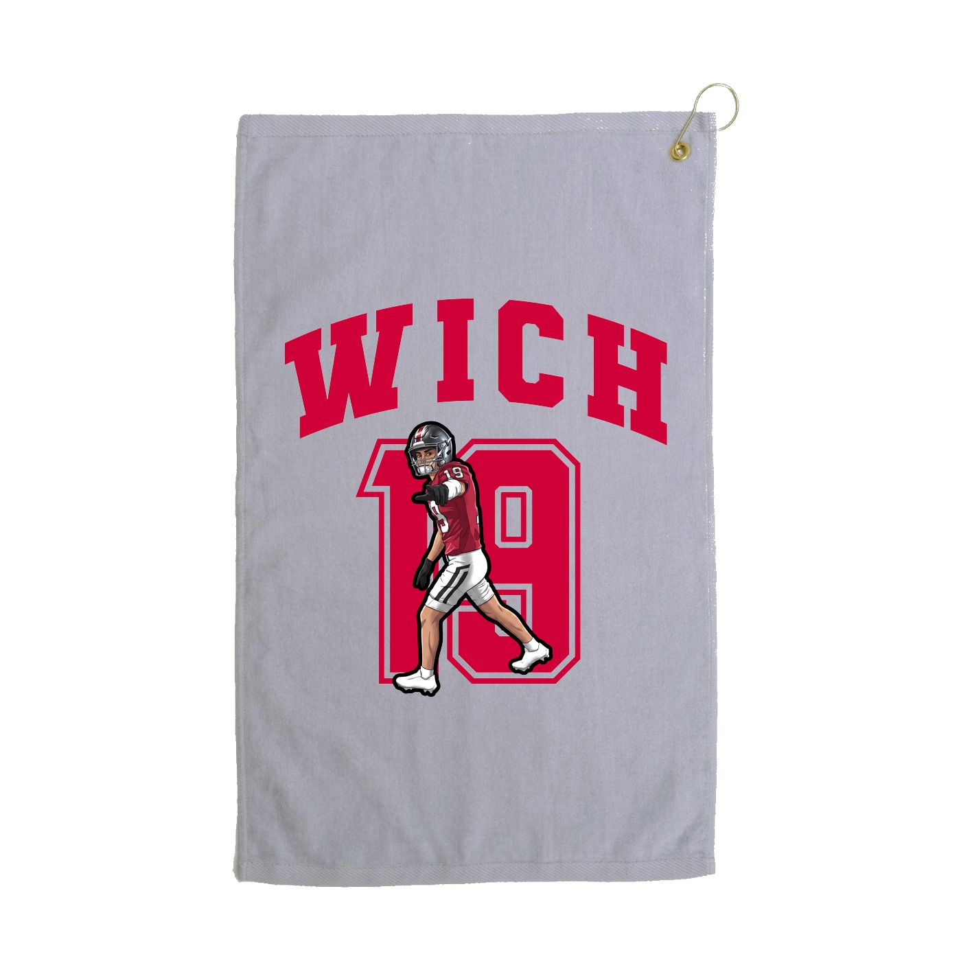 Golf Towel — Number in Grey