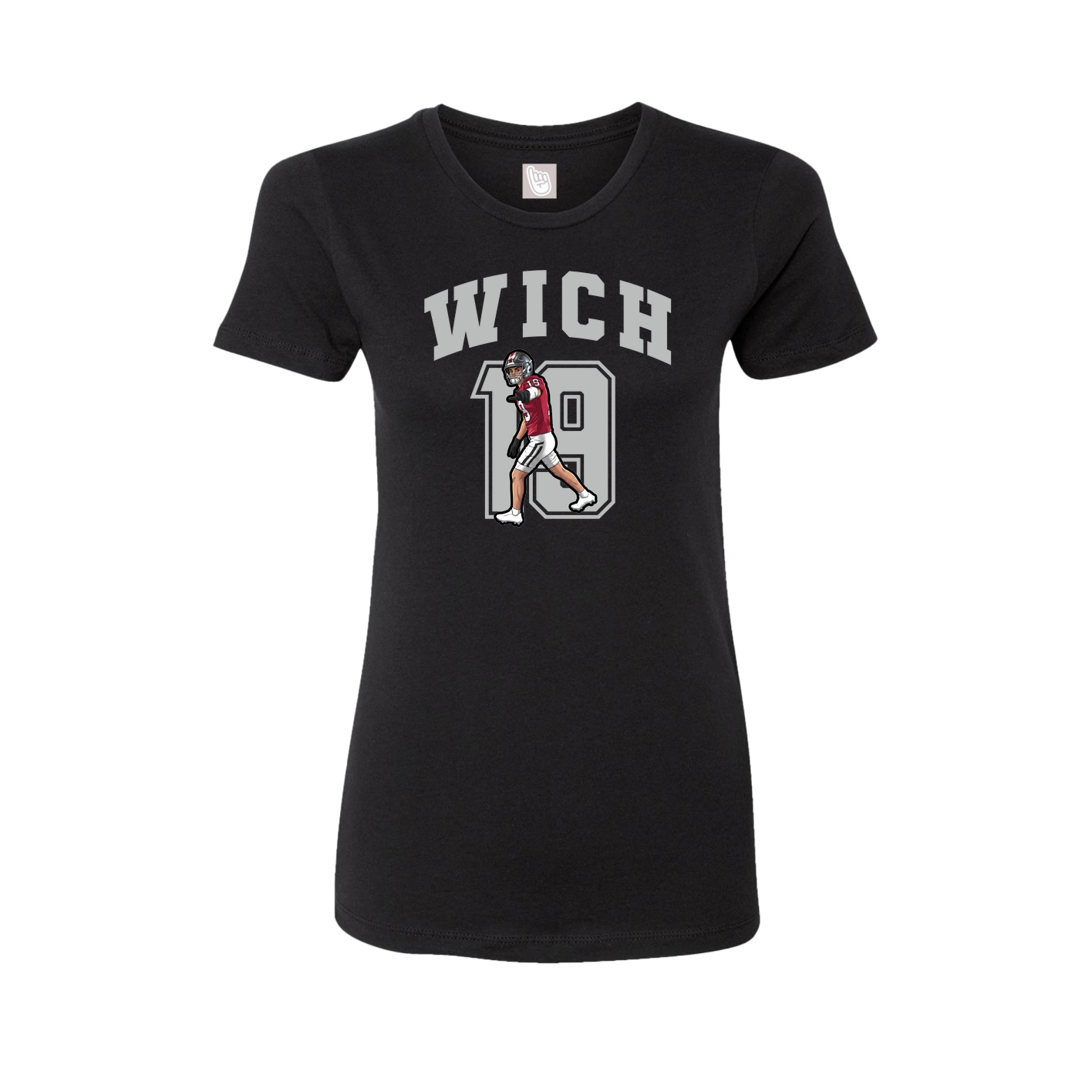 Fitted Women's Tee — Number in Black