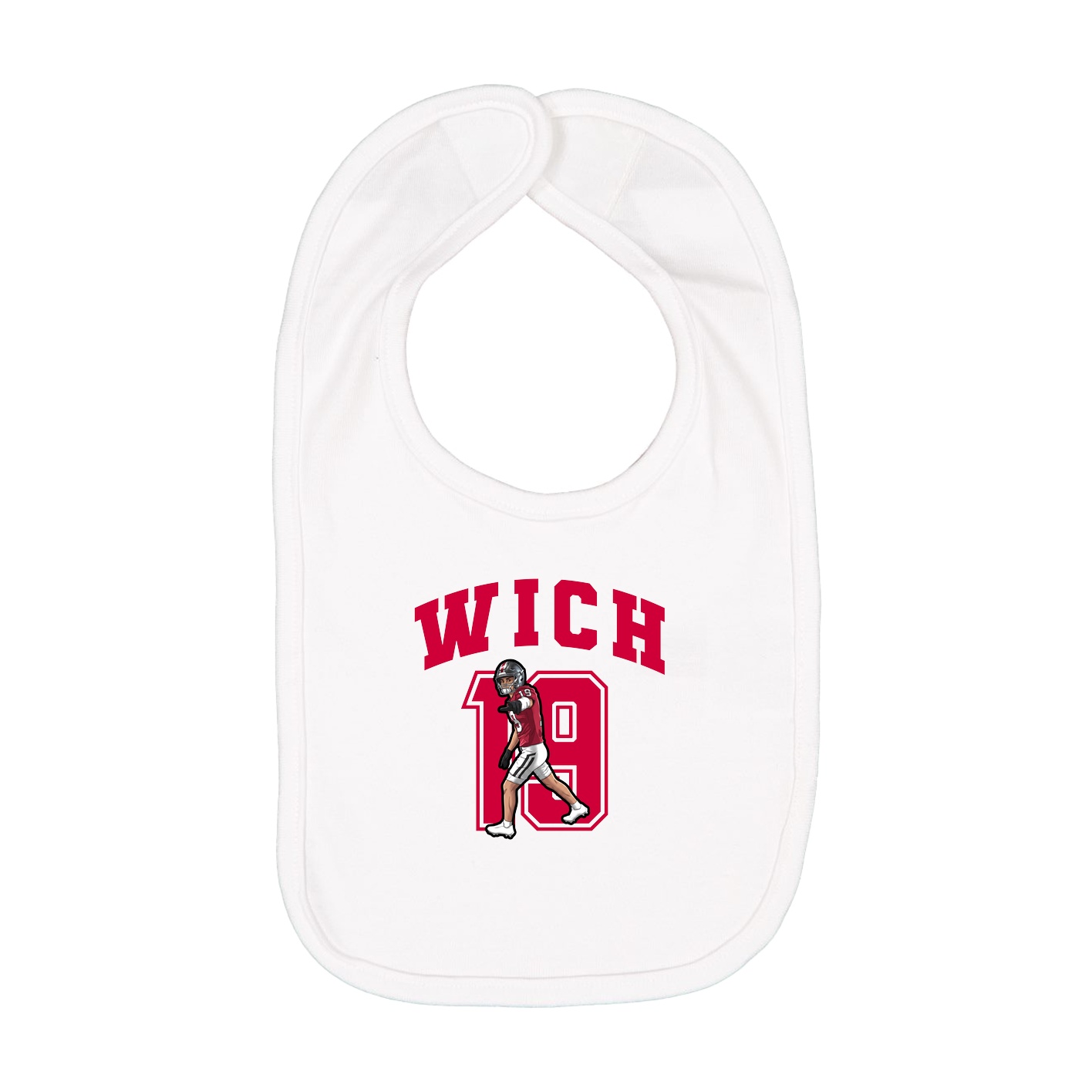 Infant Bib — Number in White