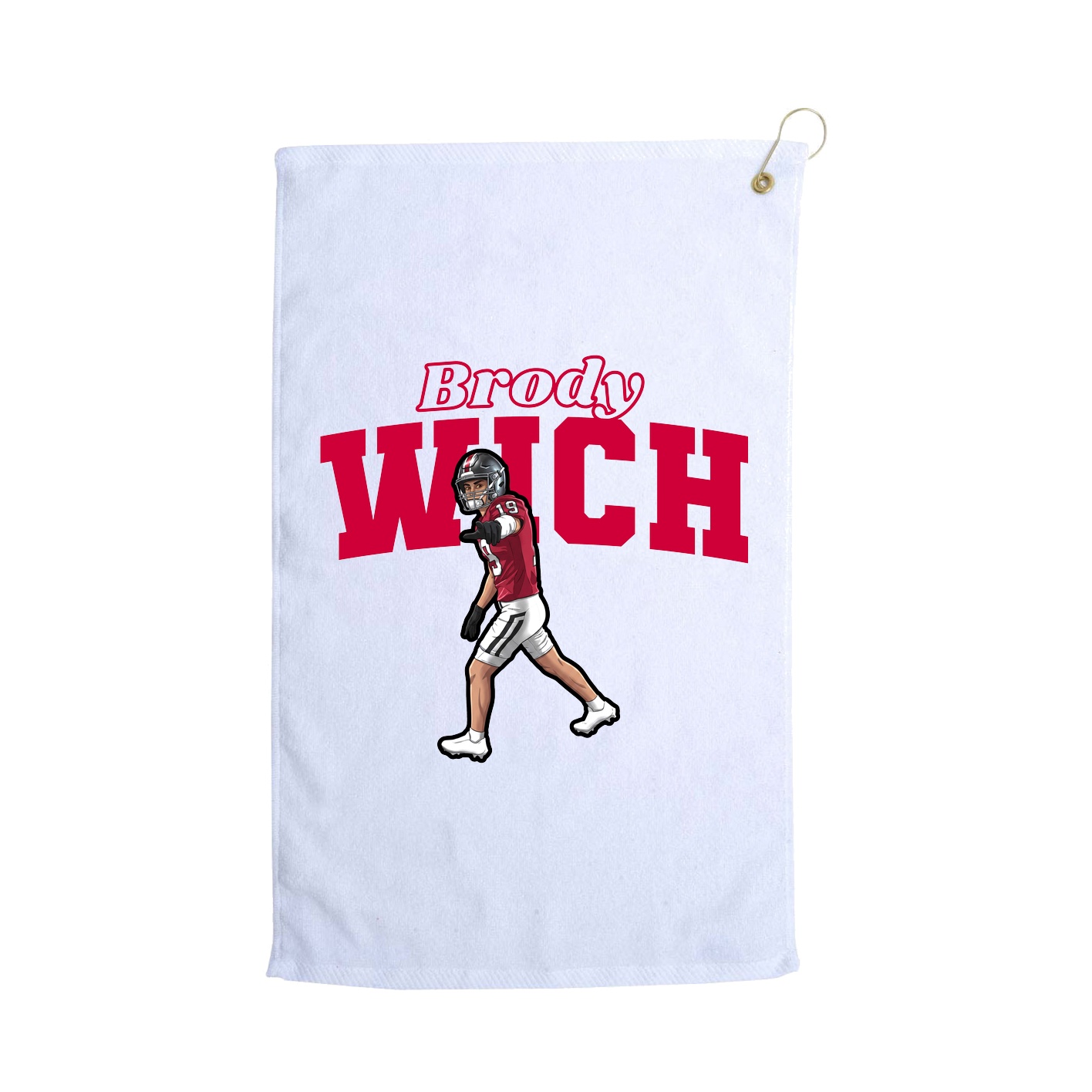 Golf Towel — Name Arch in White