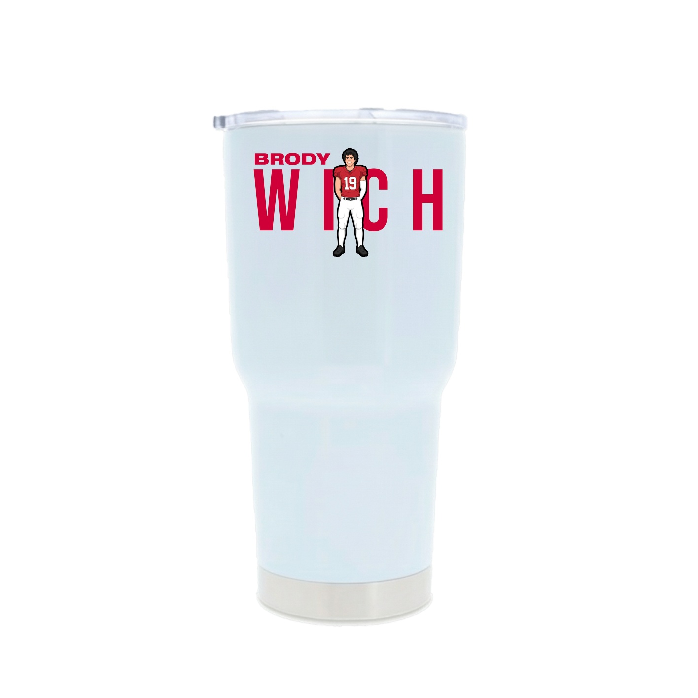 30oz Stainless Steel Tumbler — Player Name in White