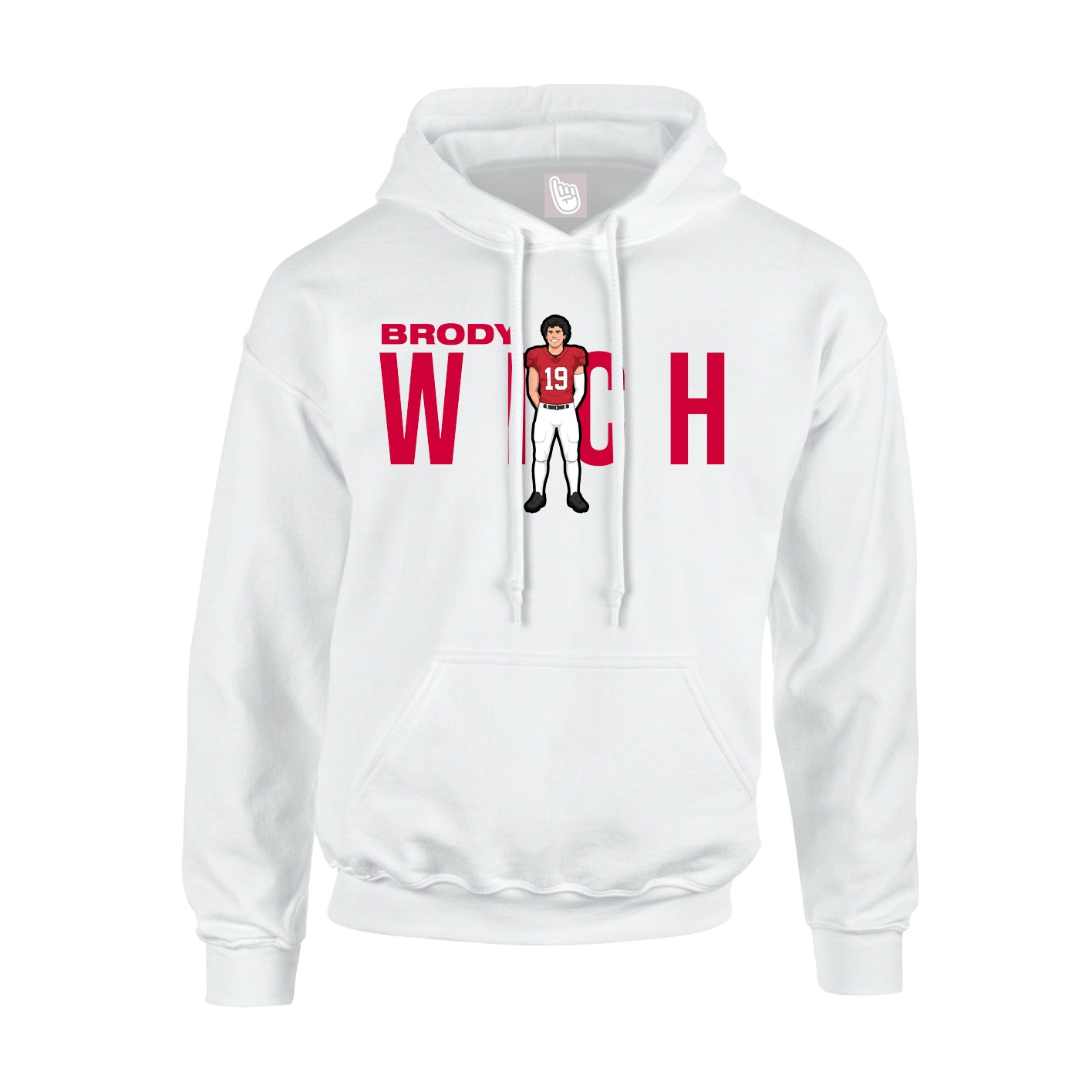 Youth Hoodie — Player Name in White