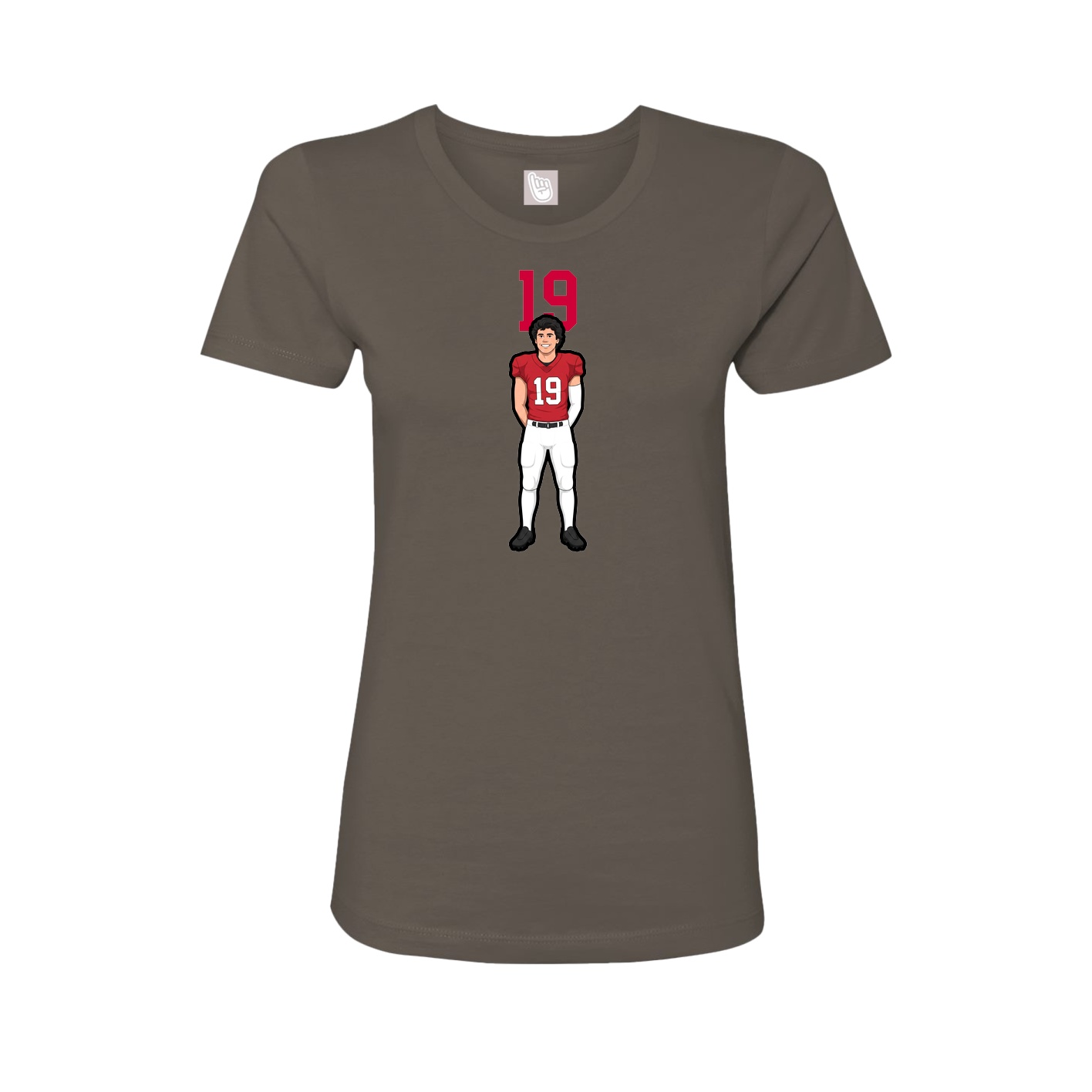 Fitted Women's Tee — Number Top in Grey