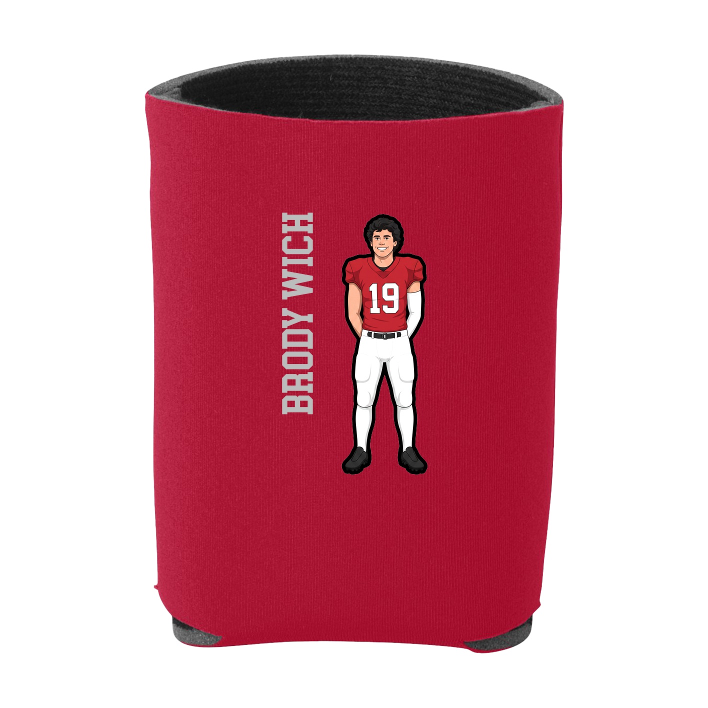 Can Holder — Name Vertical in Red
