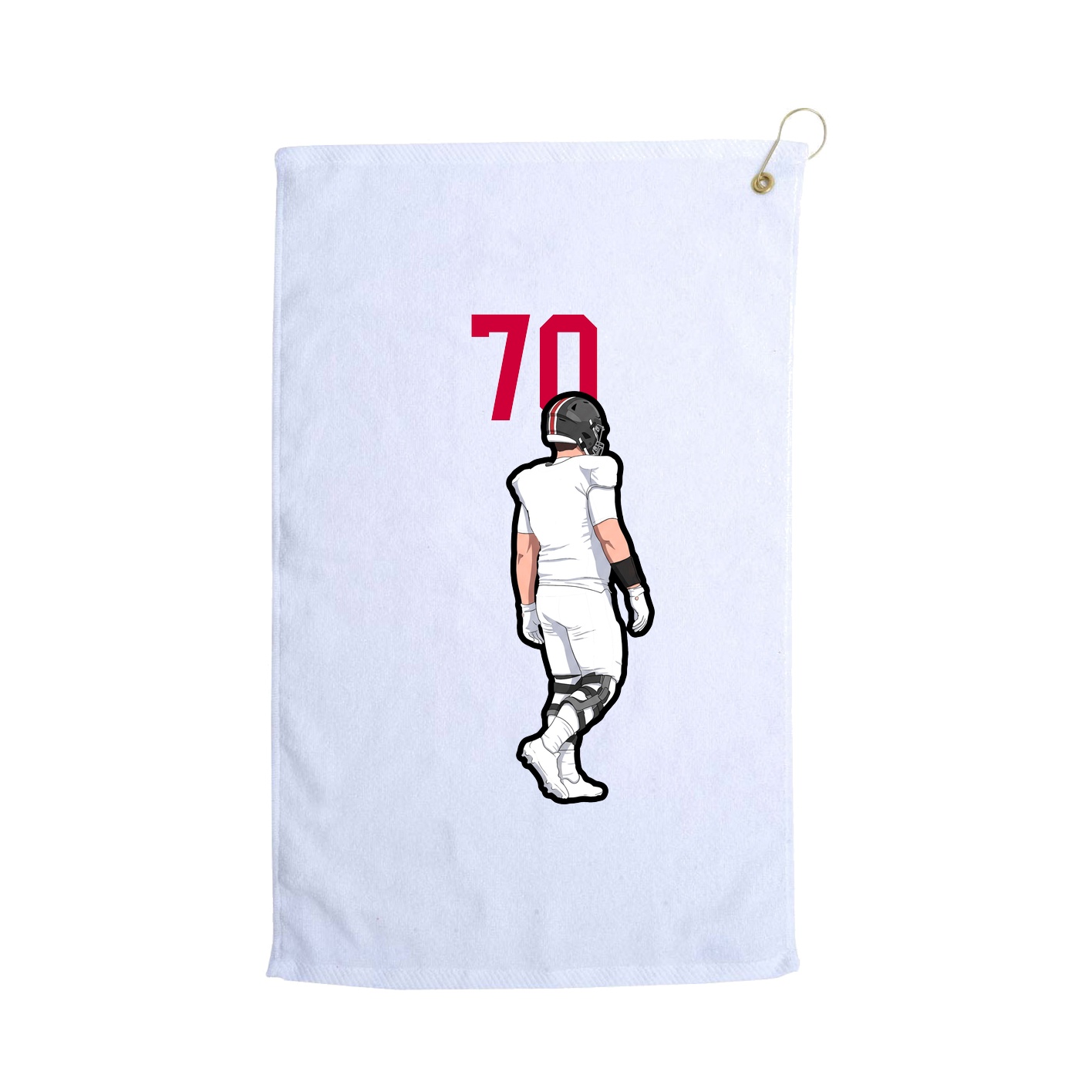 Golf Towel — Number Top in White
