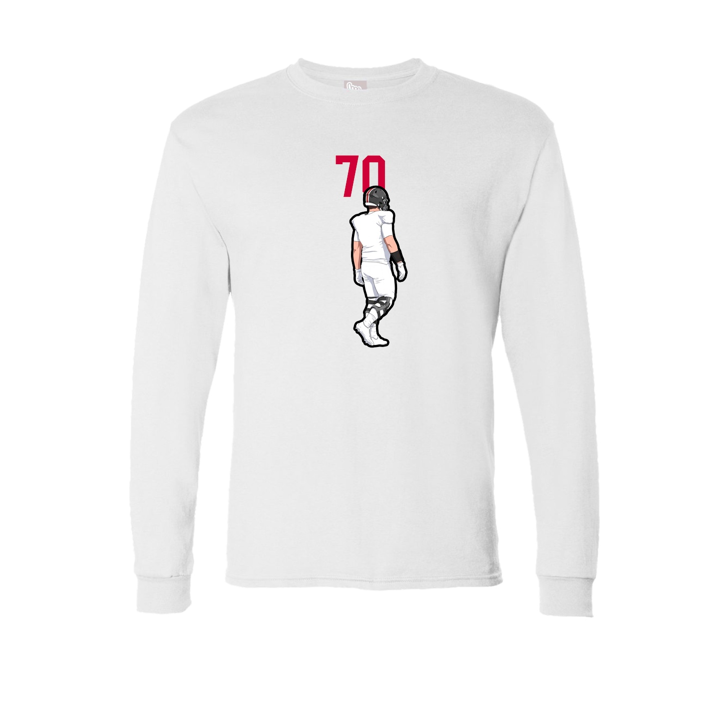 Long Sleeve Tee — Number Top in White