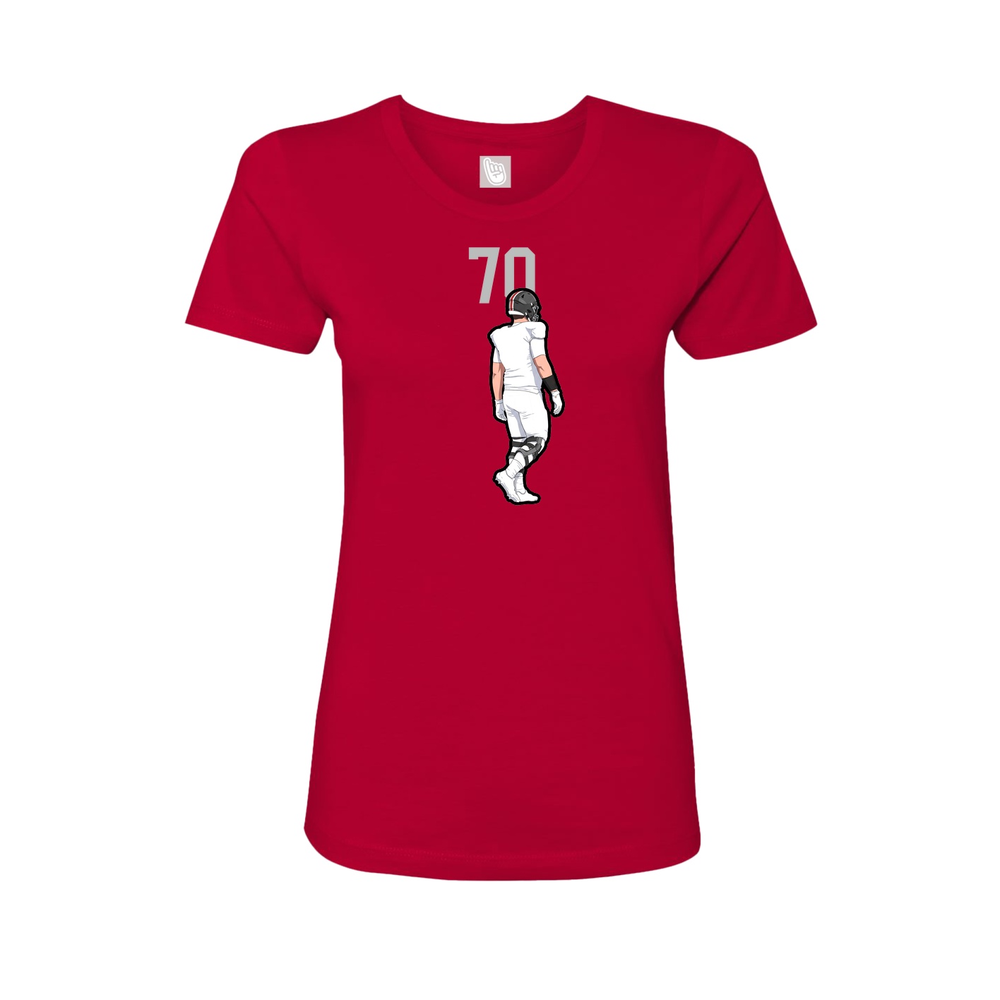Fitted Women's Tee — Number Top in Red