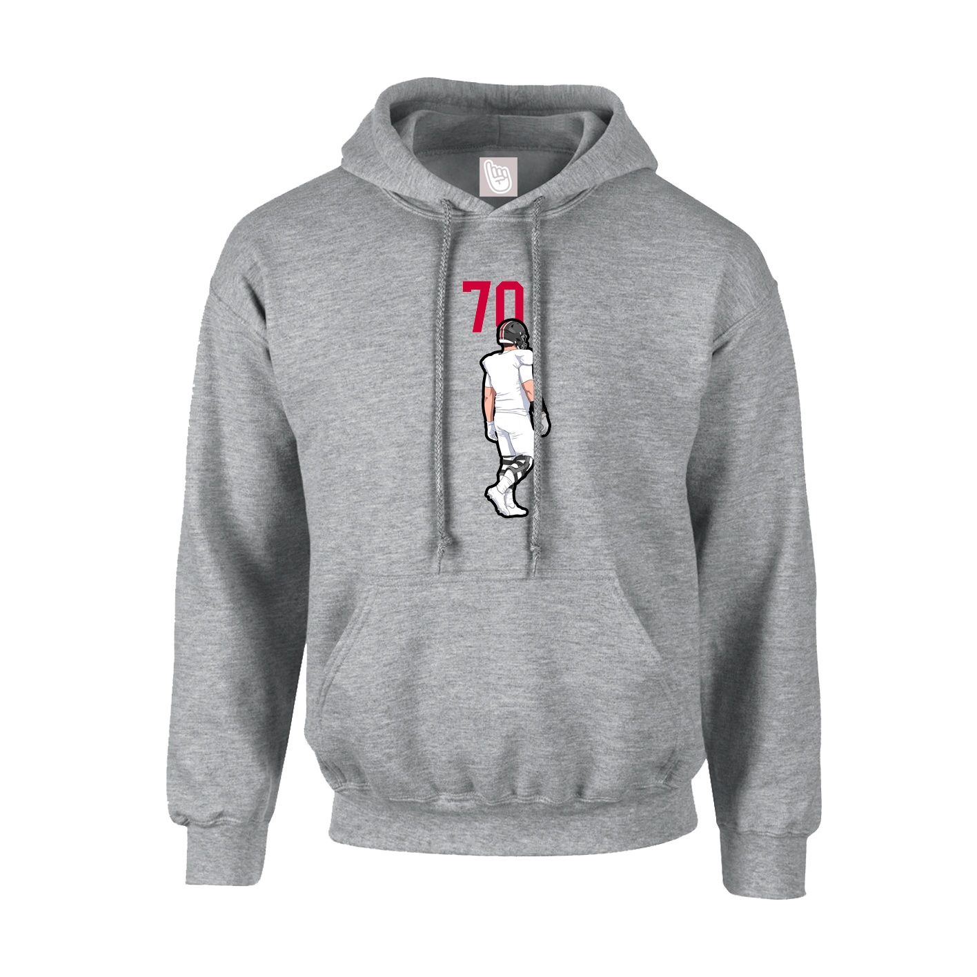 Hoodie — Number Top in Grey