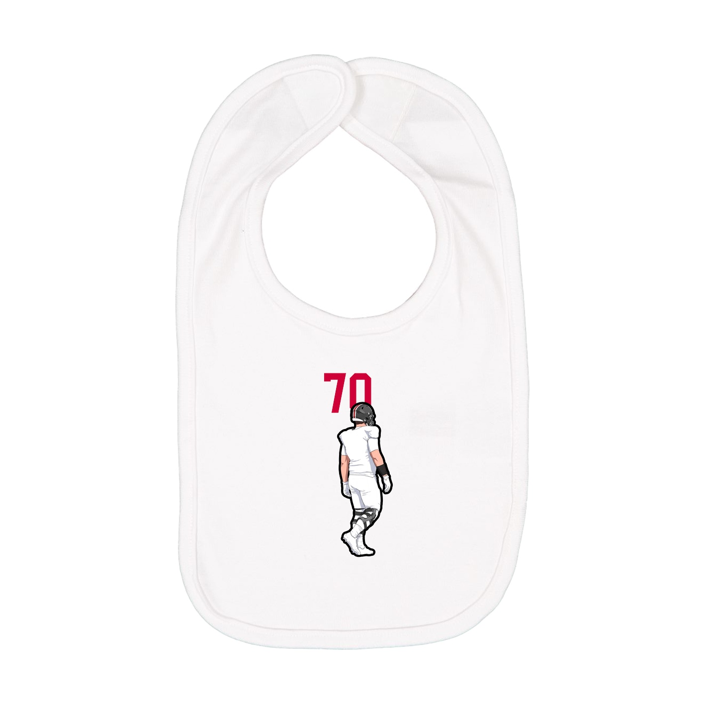 Infant Bib — Number Top in White