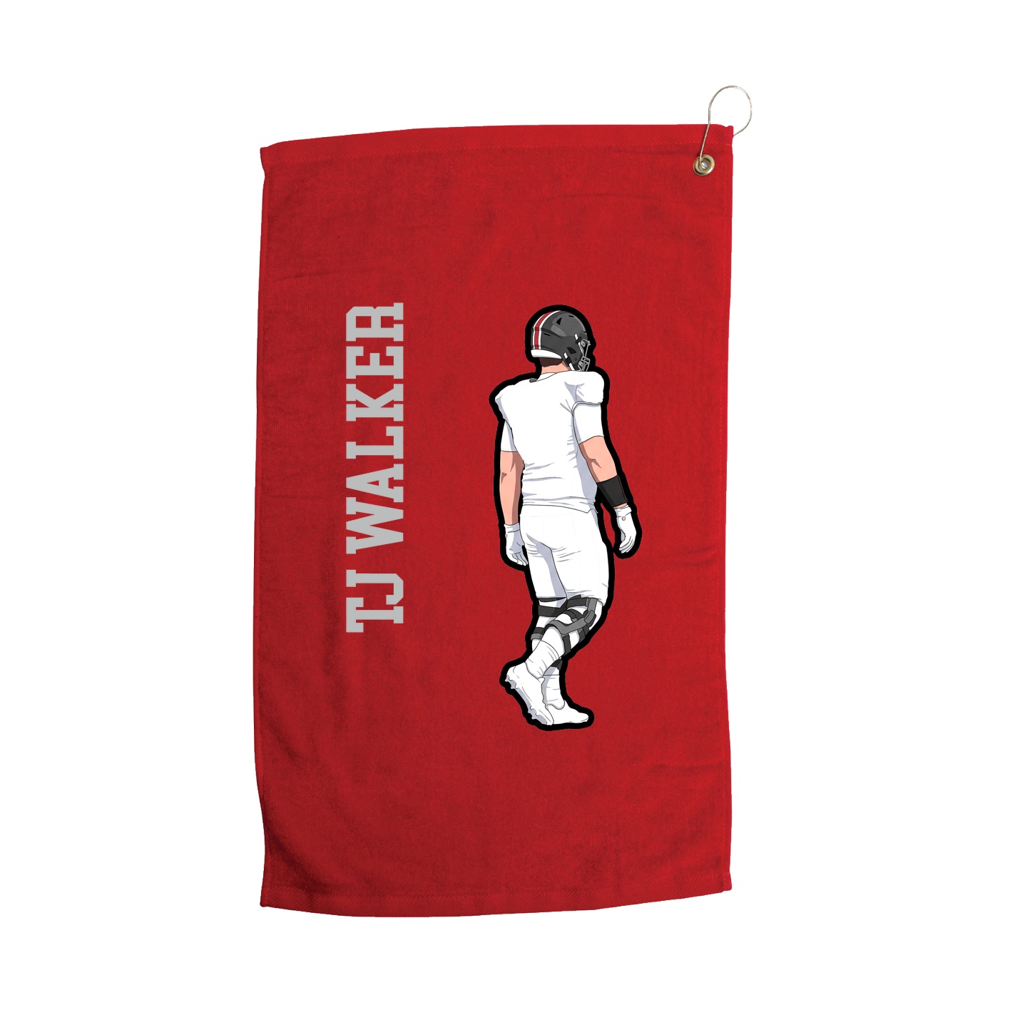 Golf Towel — Name Vertical in Red