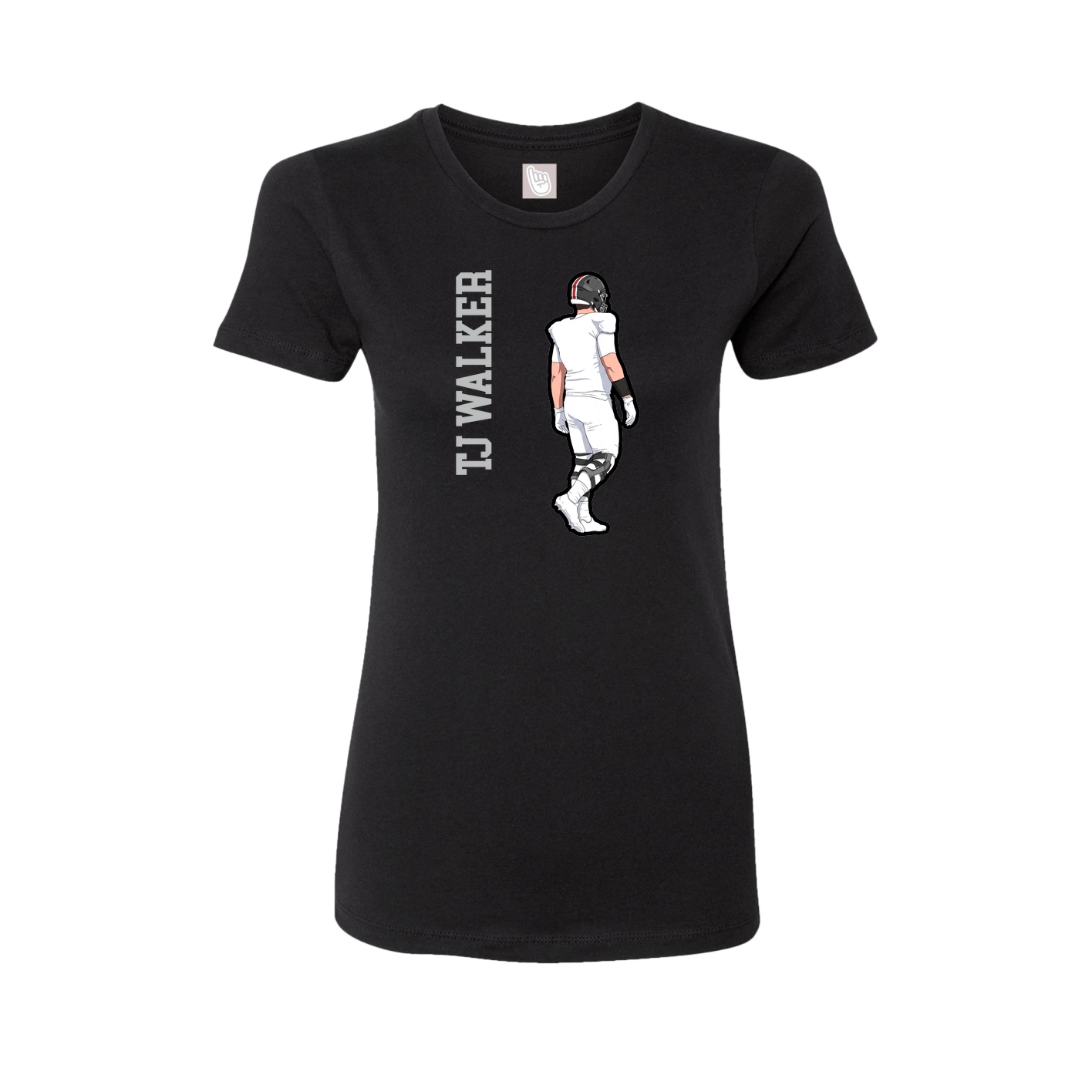 Fitted Women's Tee — Name Vertical in Black