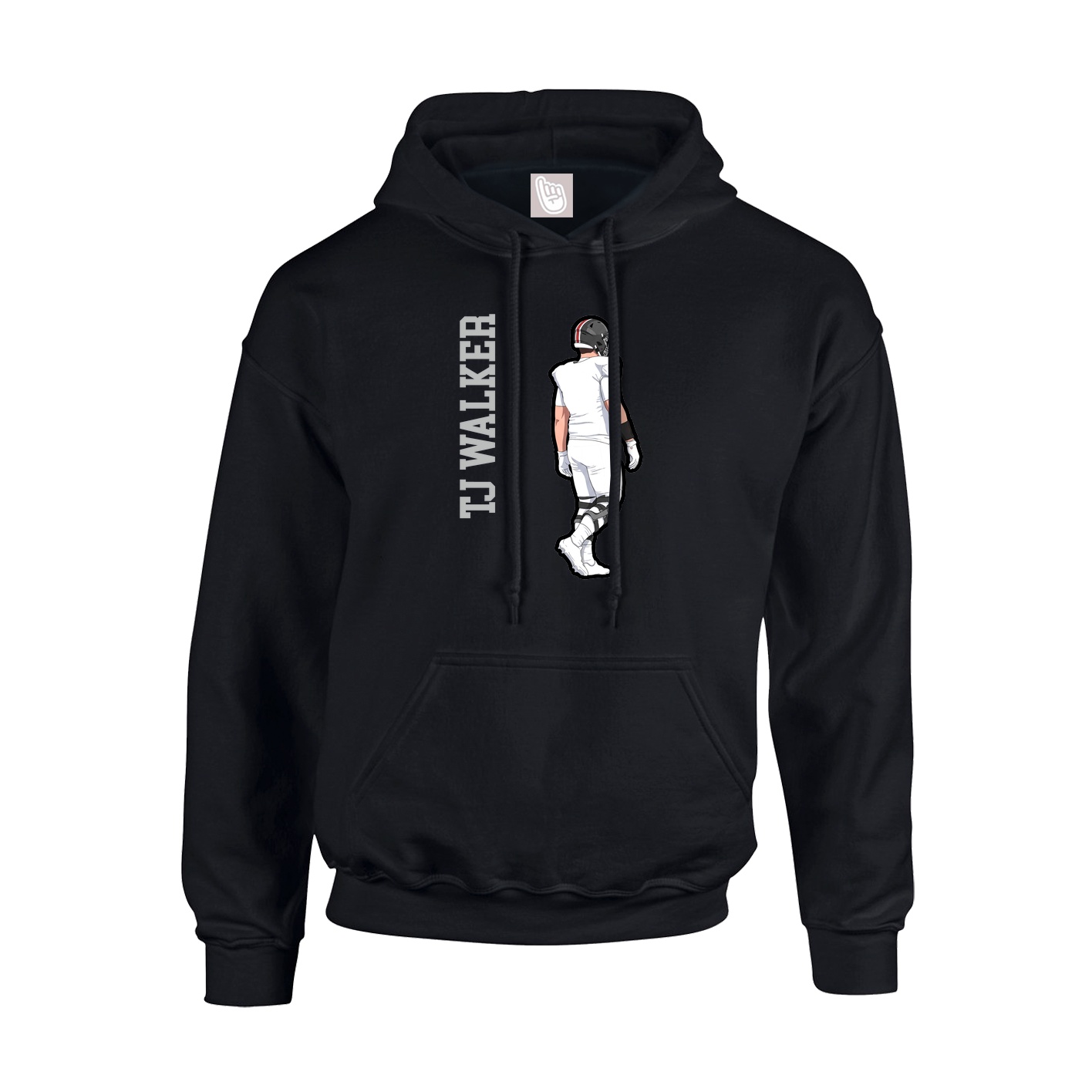 Hoodie — Name Vertical in Black
