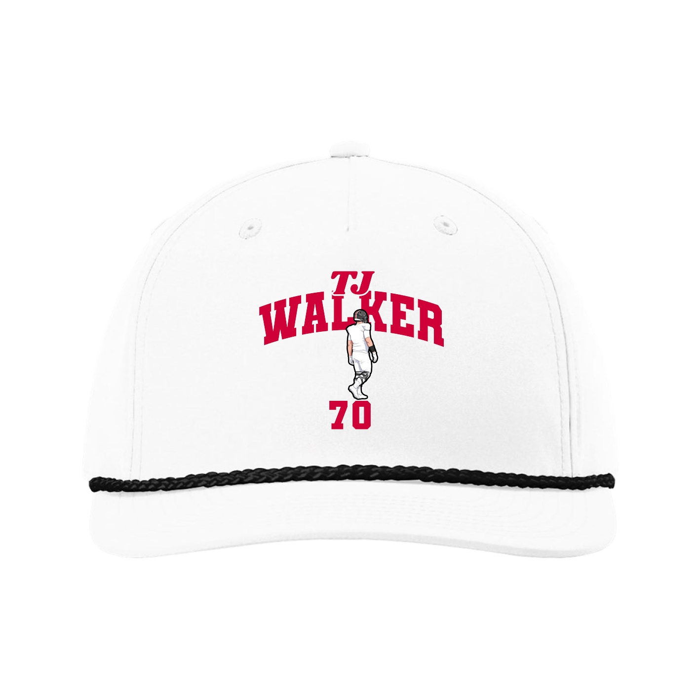 Five-Panel Classic Rope Cap — Signature Arch in White