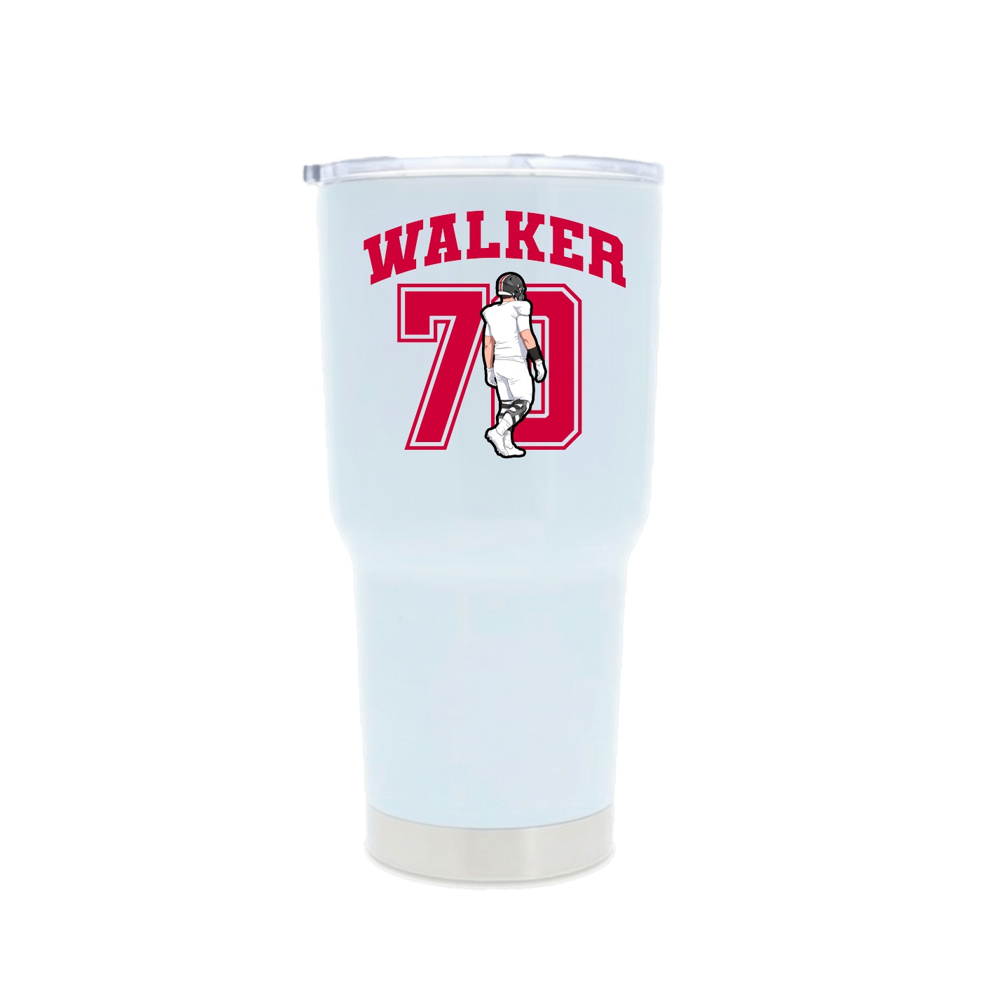 30oz Stainless Steel Tumbler — Number in White