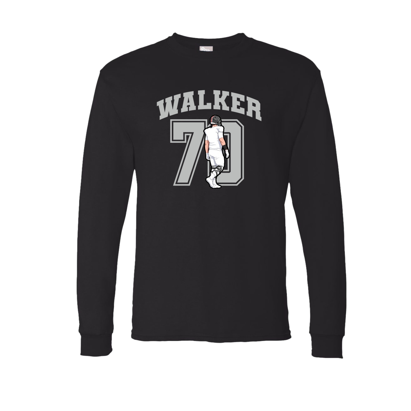 Long Sleeve Tee — Number in Black
