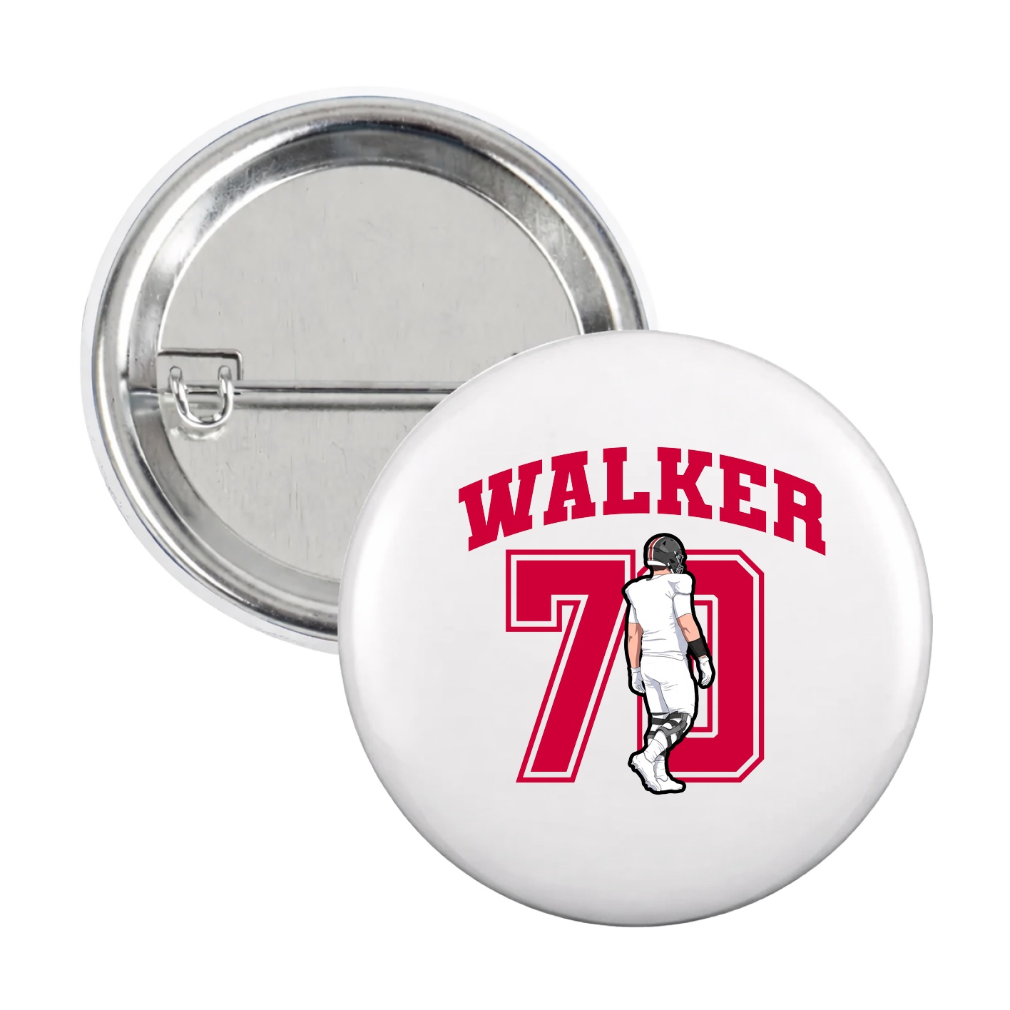 Game Day Button — Number in White