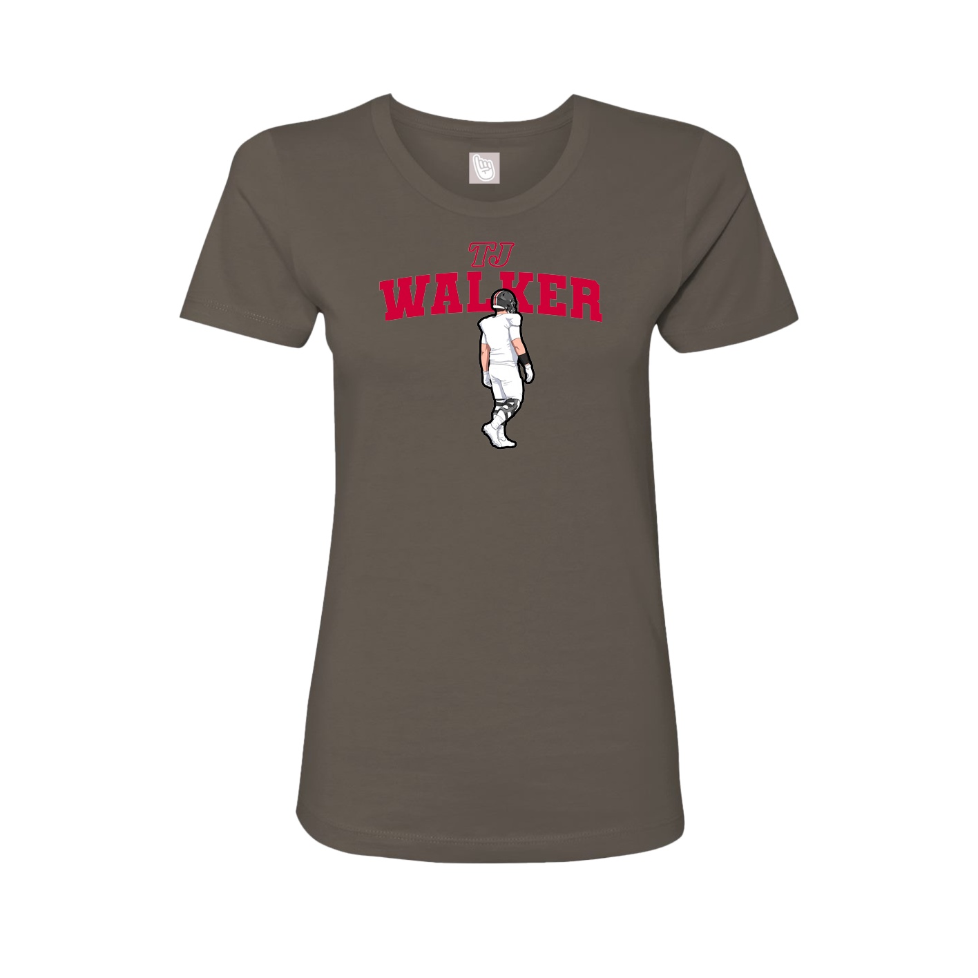 Fitted Women's Tee — Name Arch in Grey