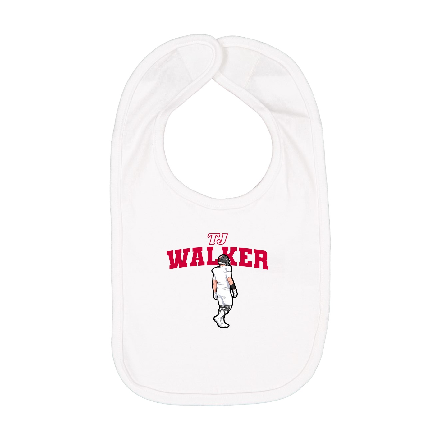 Infant Bib — Name Arch in White