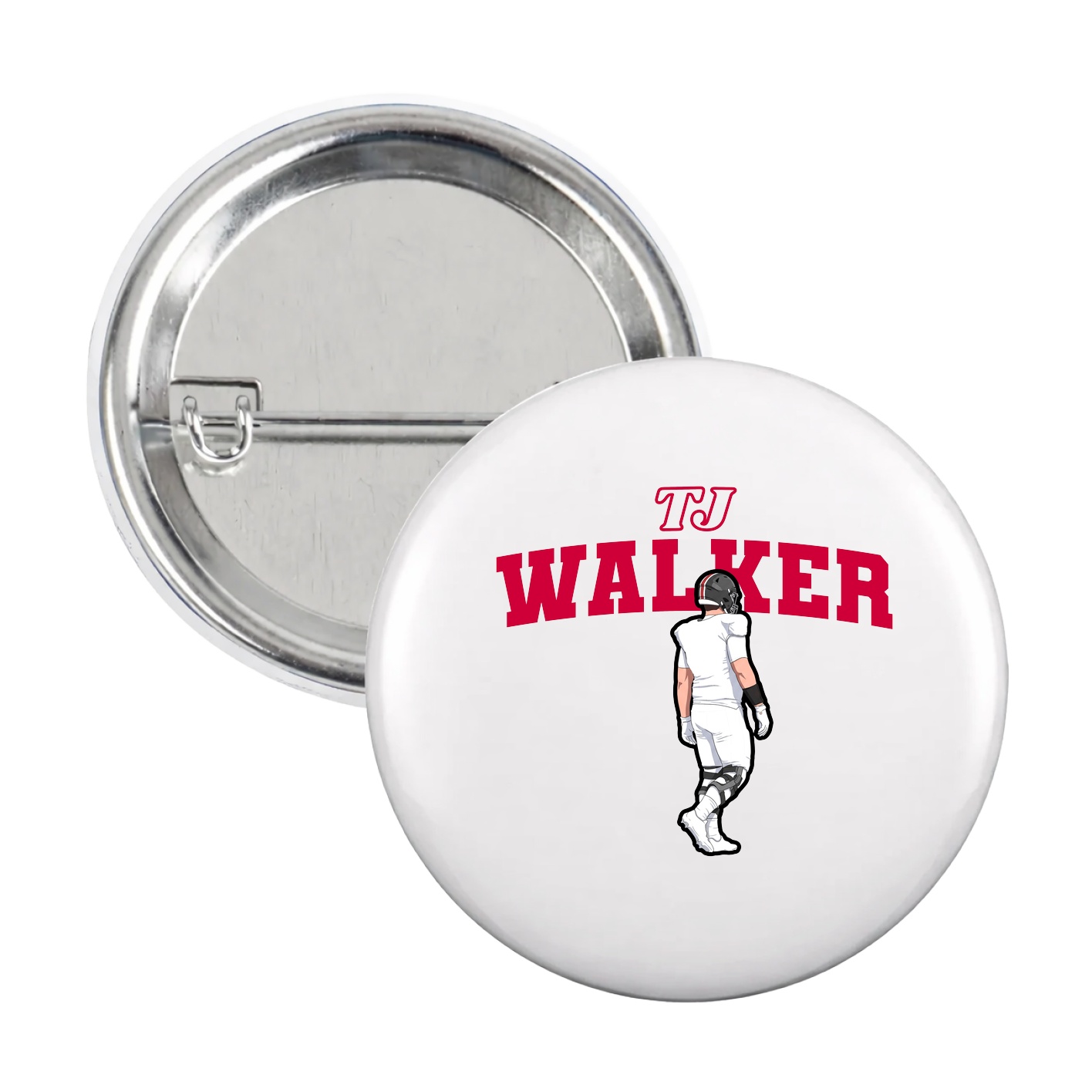 Game Day Button — Name Arch in White