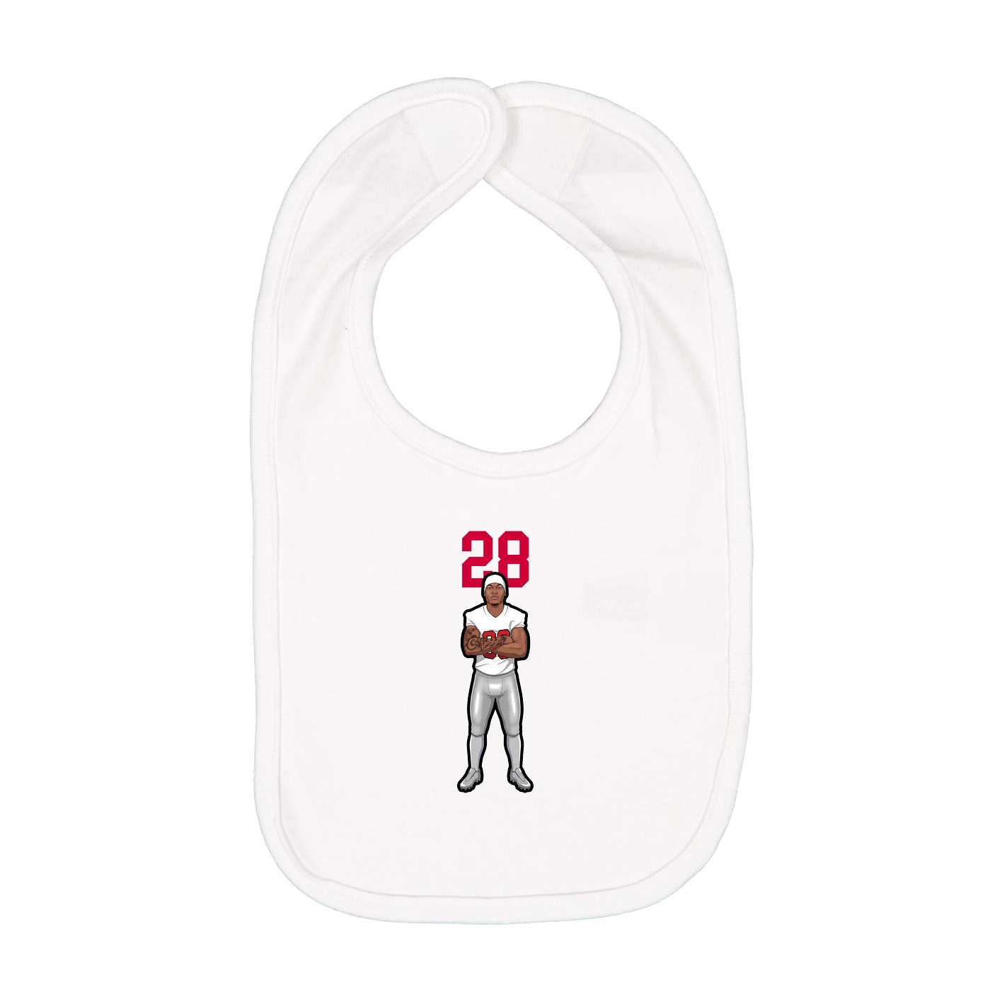 Infant Bib — Number Top in White