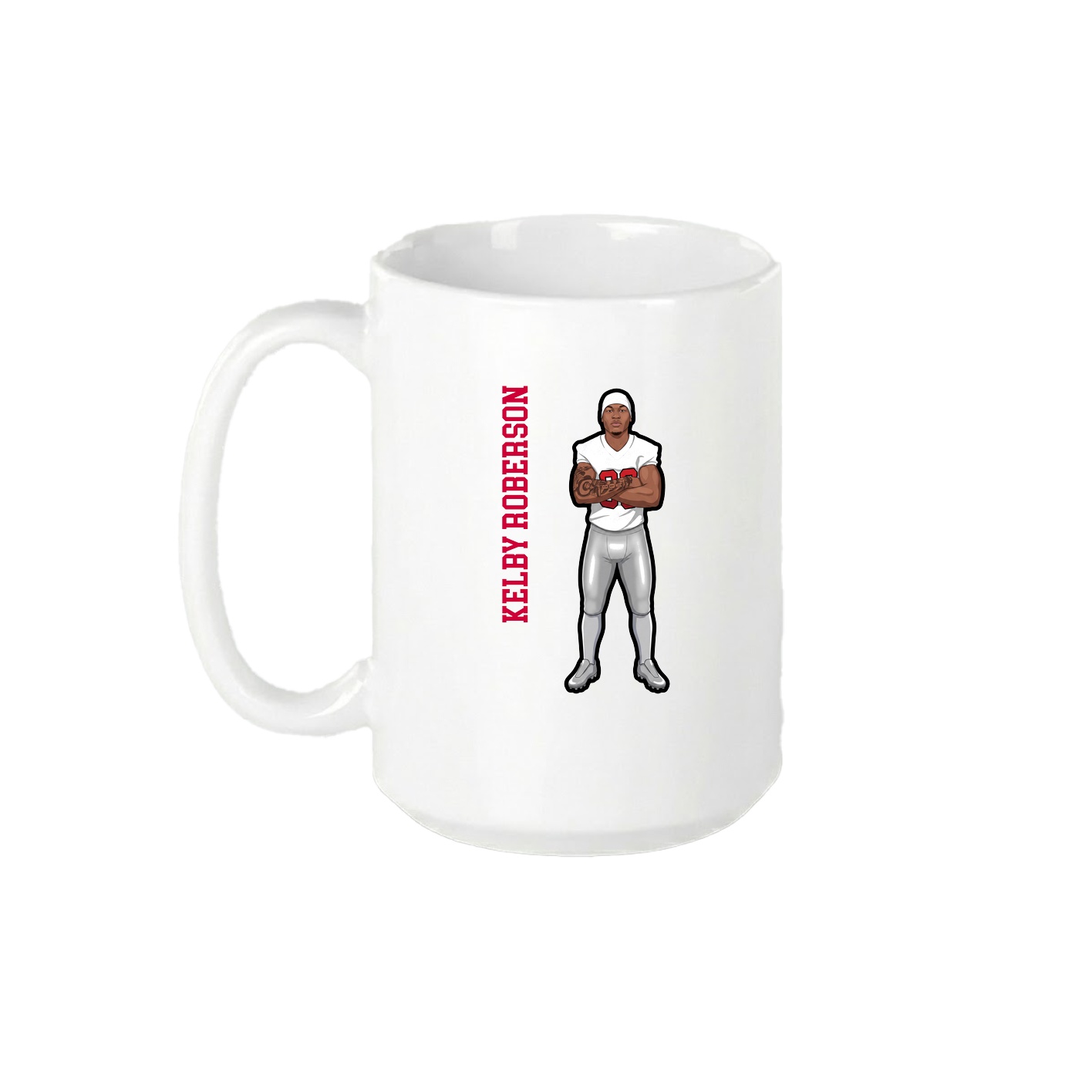 15oz Coffee Mug — Name Vertical in White