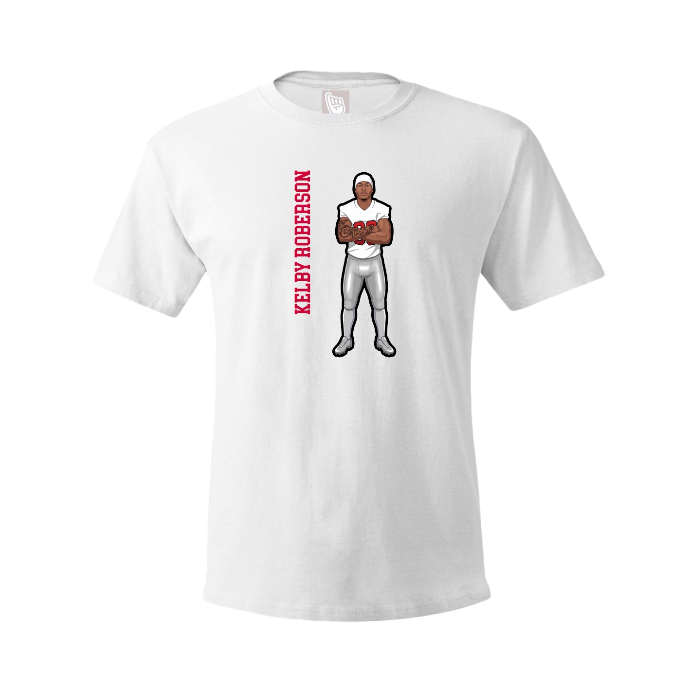 Youth Tee — Name Vertical in White
