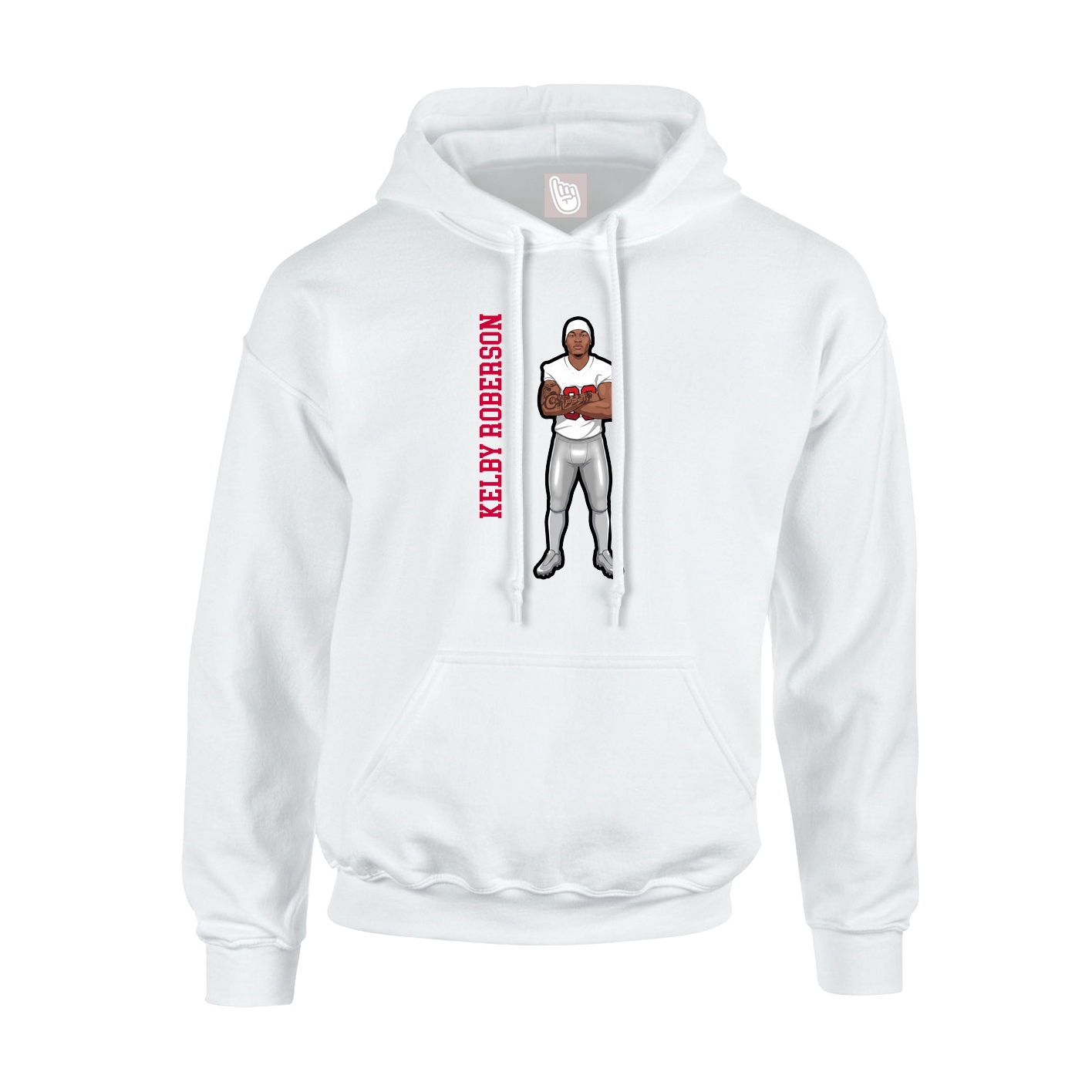 Youth Hoodie — Name Vertical in White