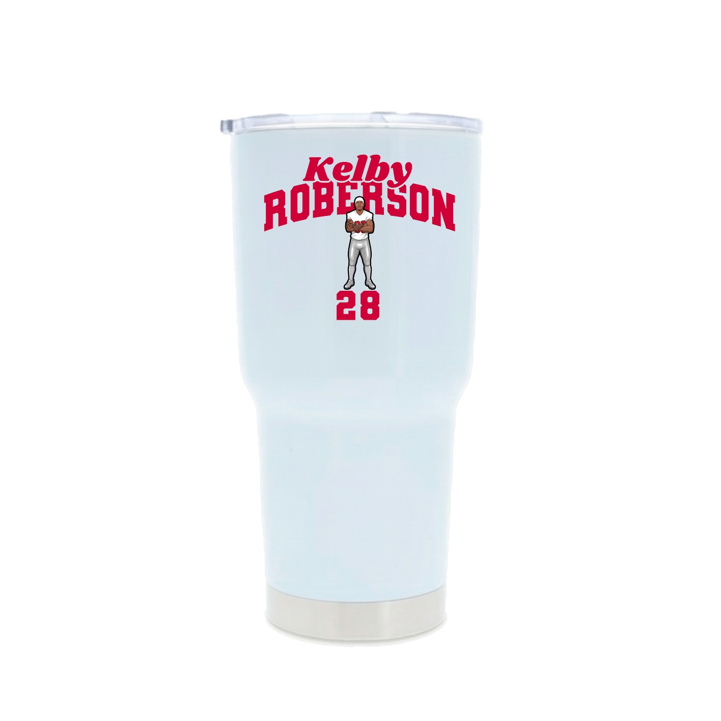 30oz Stainless Steel Tumbler — Signature Arch in White