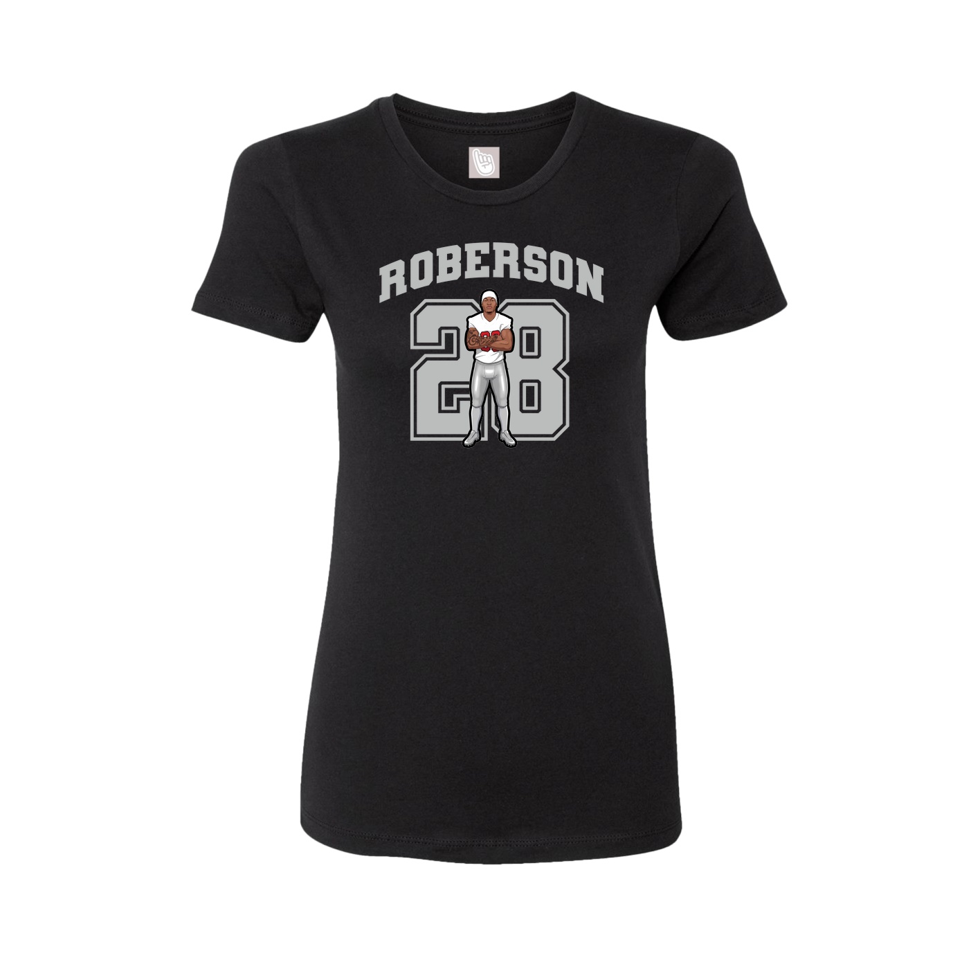 Fitted Women's Tee — Number in Black