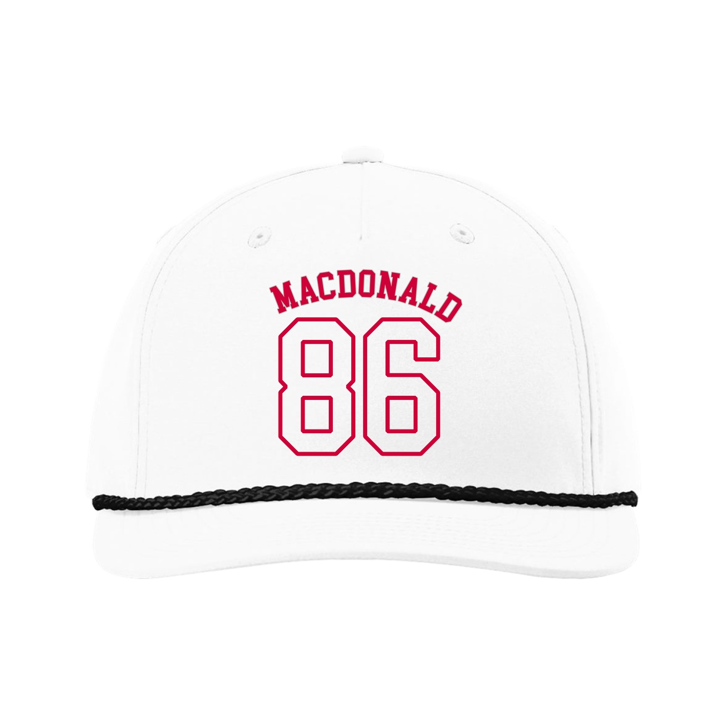 Five-Panel Classic Rope Cap — Shirsey Arch in White