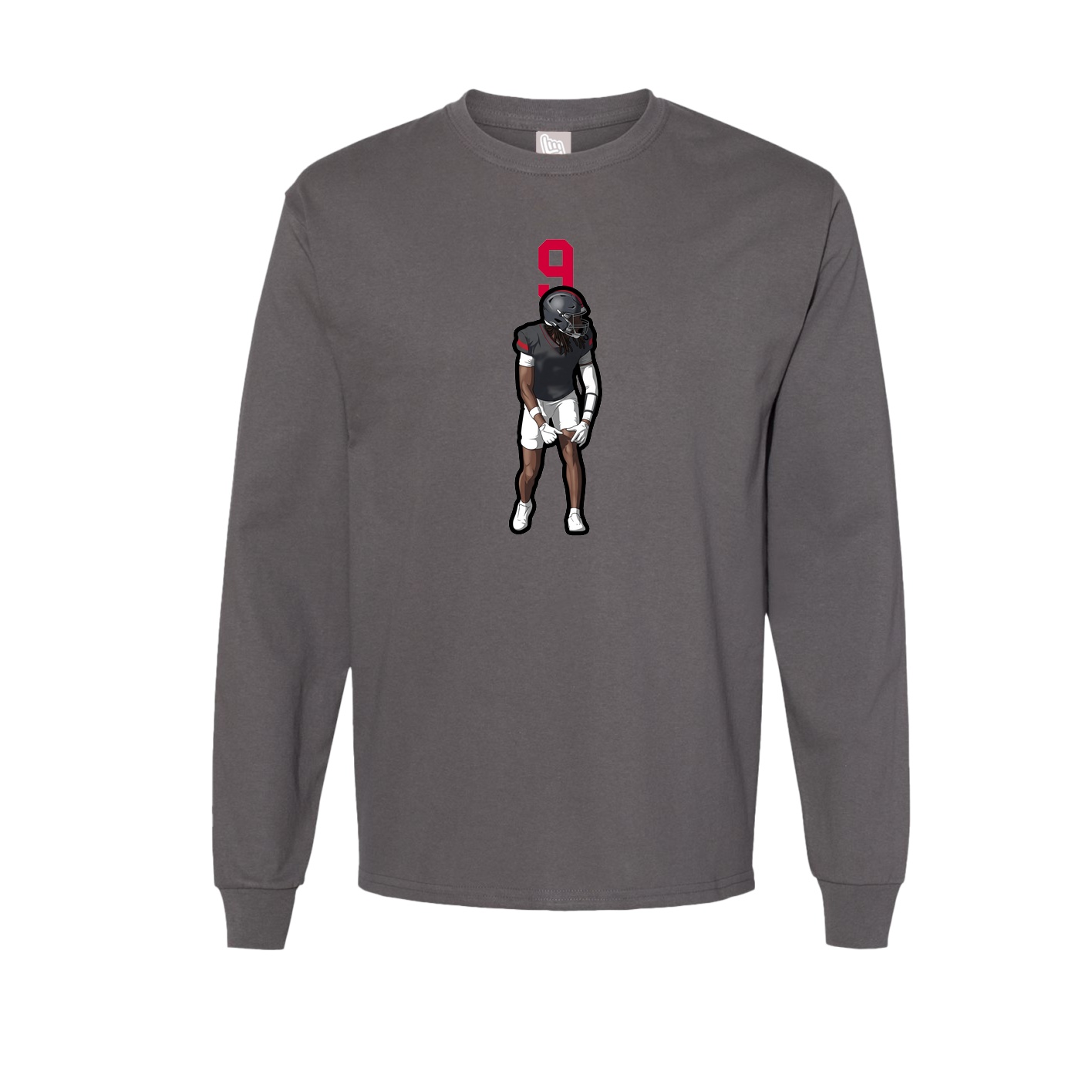 Long Sleeve Tee — Number Top in Grey